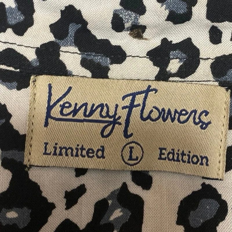 Kenny Flowers Black White Leopard Animal Print Long Sleeve Button Up Shirt Top L - Image 4
