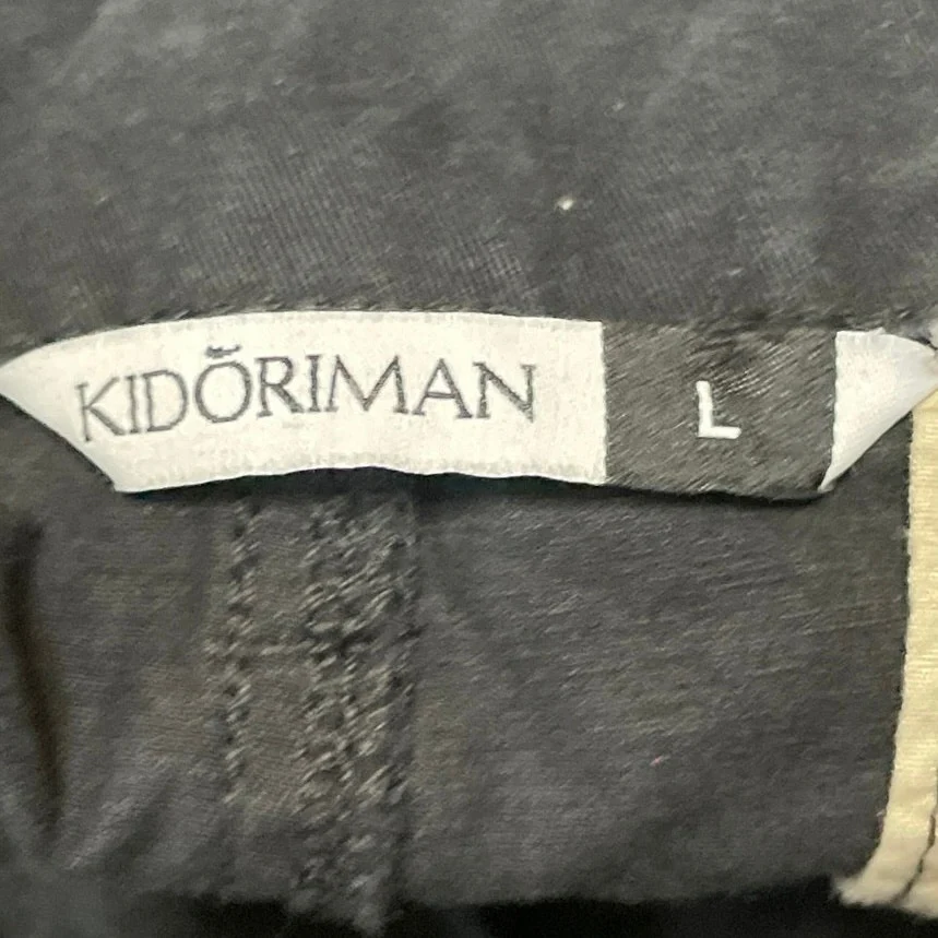 Kidoriman Womens Black High Waist Wide Leg Baggy Cargo Denim Jeans Pants Size L - Image 4