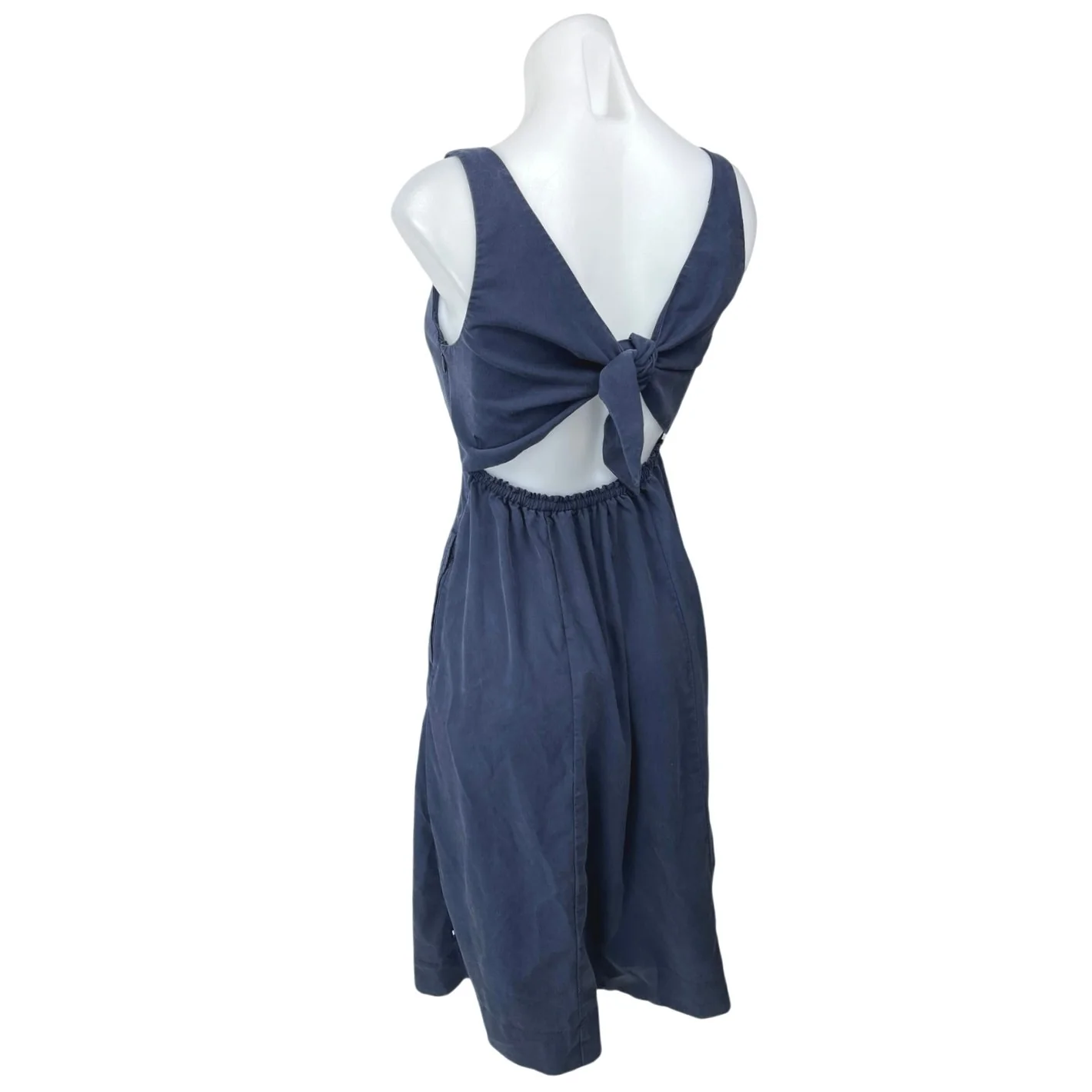 Kit and Ace Women's Blue Sleeveless Cutout Bow Tie Back Maxi A-Line Dress Size 2 - Image 2