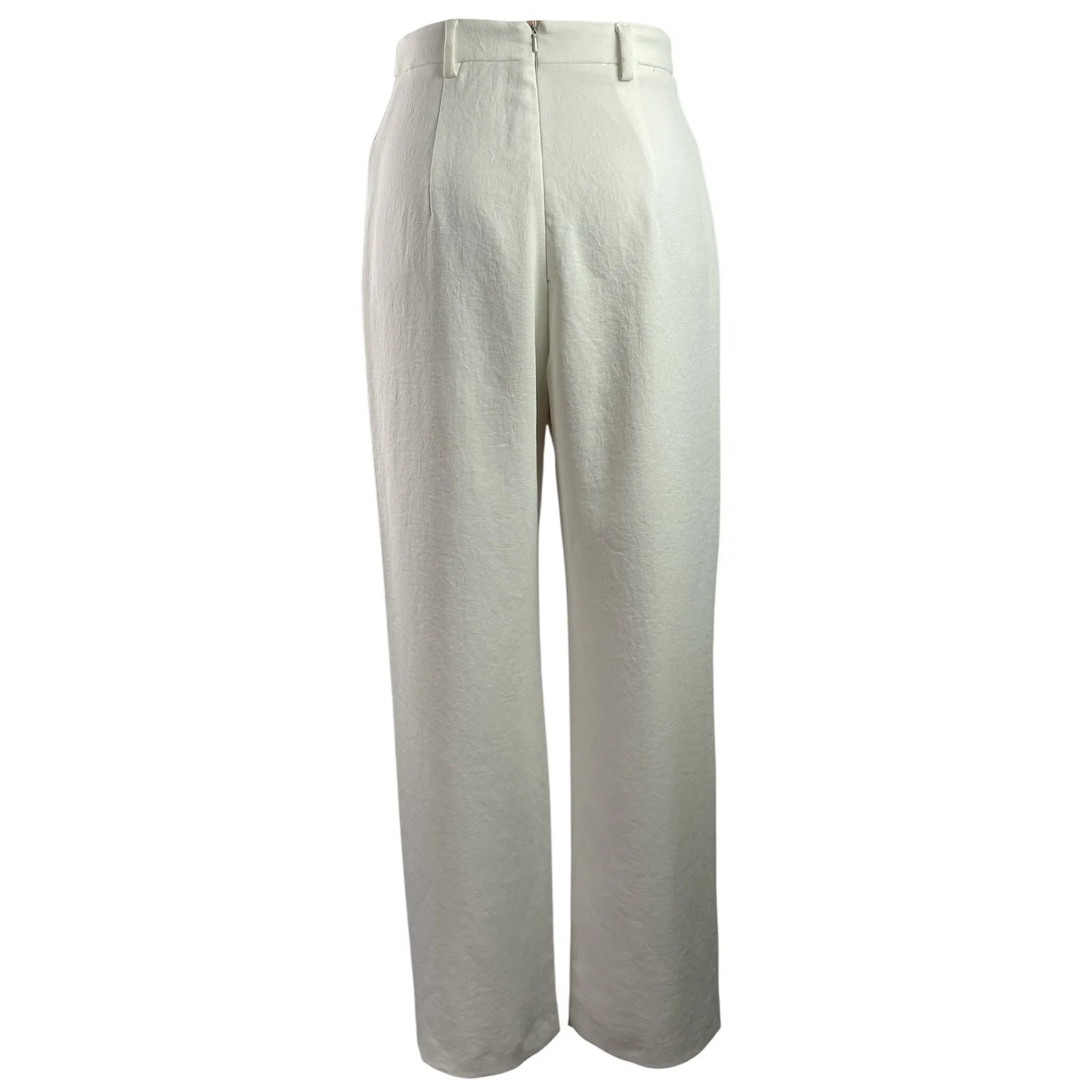 Kookai Womens White Pleated High Waist Straight Wide Leg Trousers Dress Pants 36 - Image 3