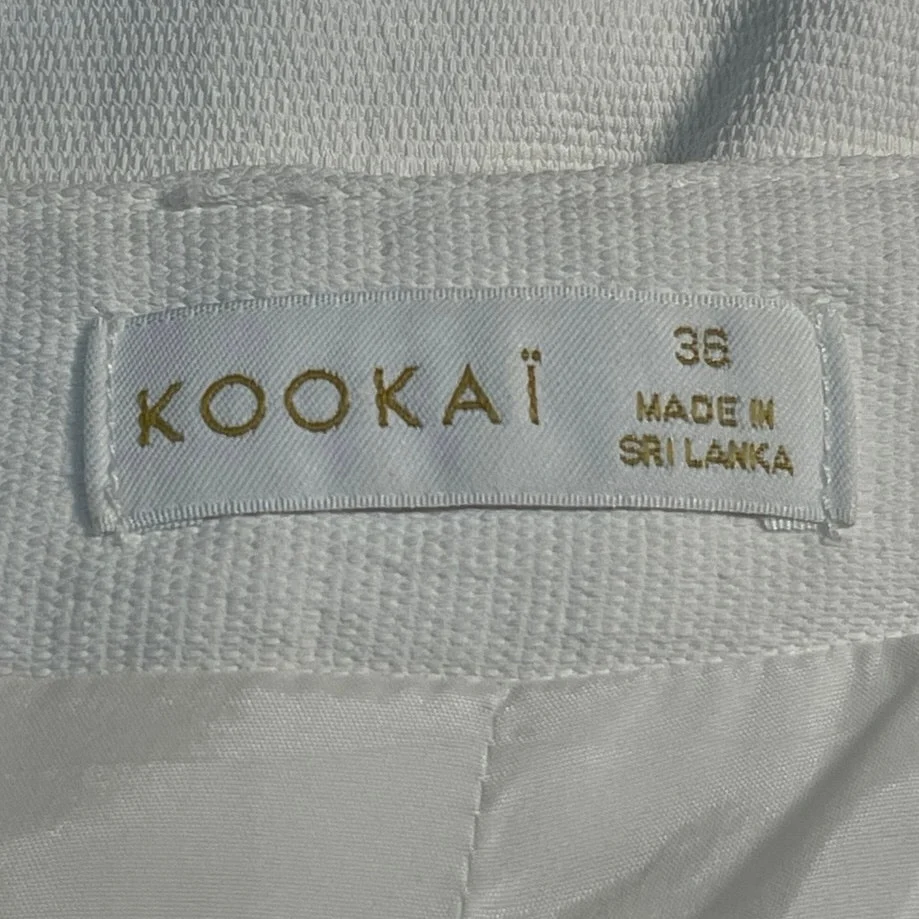 Kookai Womens White Pleated High Waist Straight Wide Leg Trousers Dress Pants 36 - Image 4