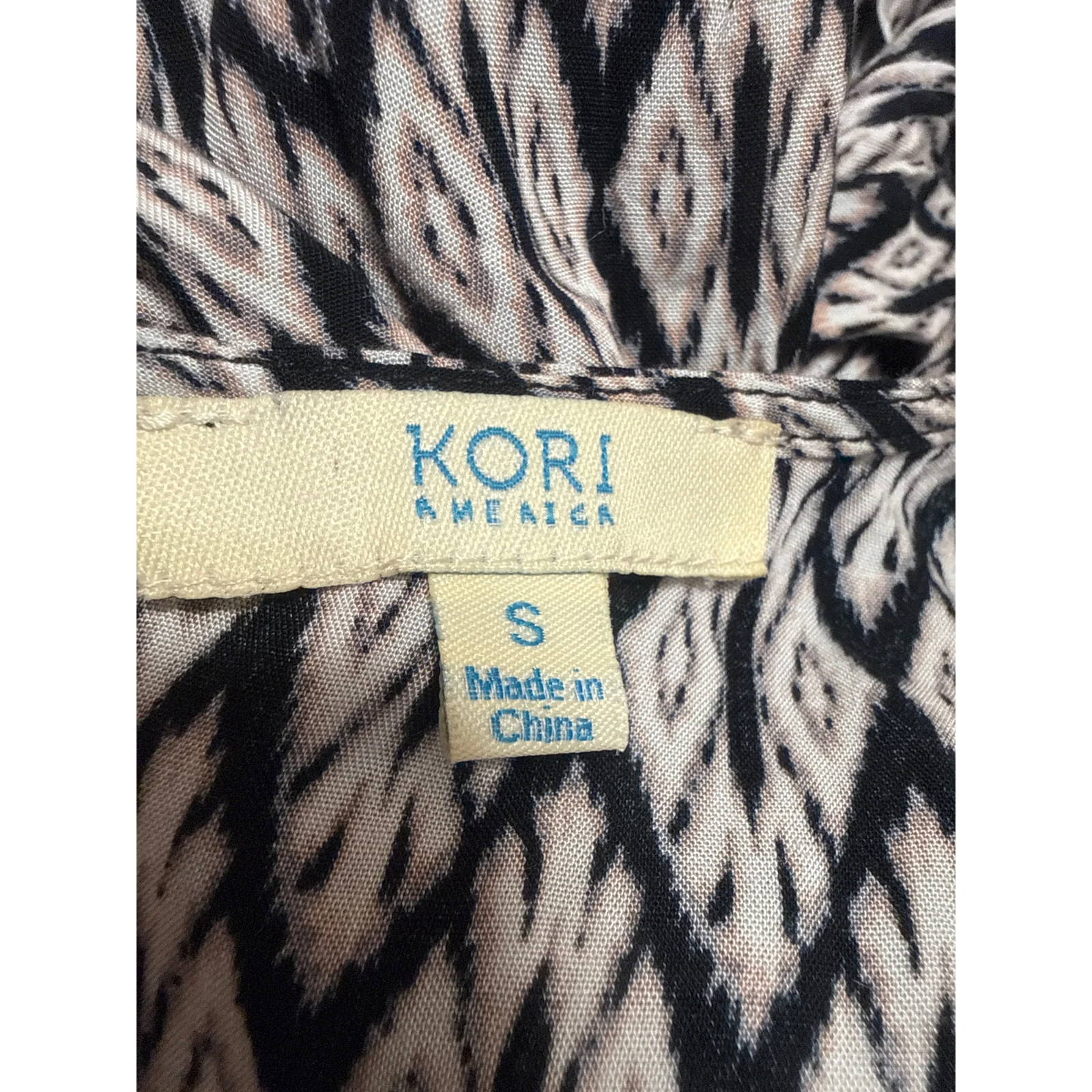 Kori Black Argyle Diamond Long Sleeve Tassel Tie V Neck Boho Romper Shorts Sz S - Image 4