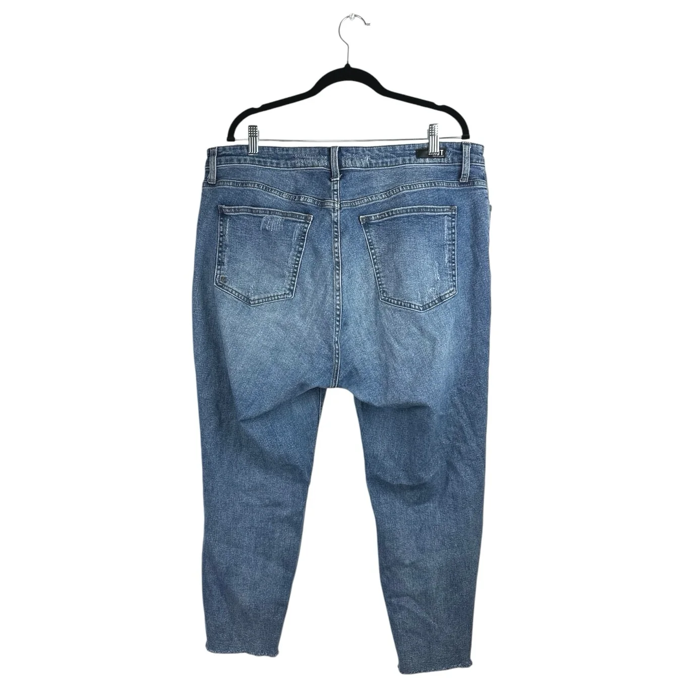 KUT From The Kloth Rachael Blue Distressed Frayed Hem Skinny Denim Mom Jeans 18 - Image 2