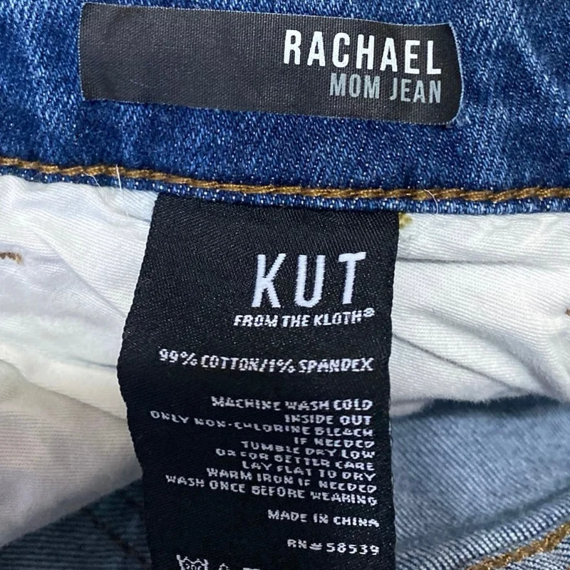 KUT From The Kloth Rachael Blue Distressed Frayed Hem Skinny Denim Mom Jeans 18 - Image 5