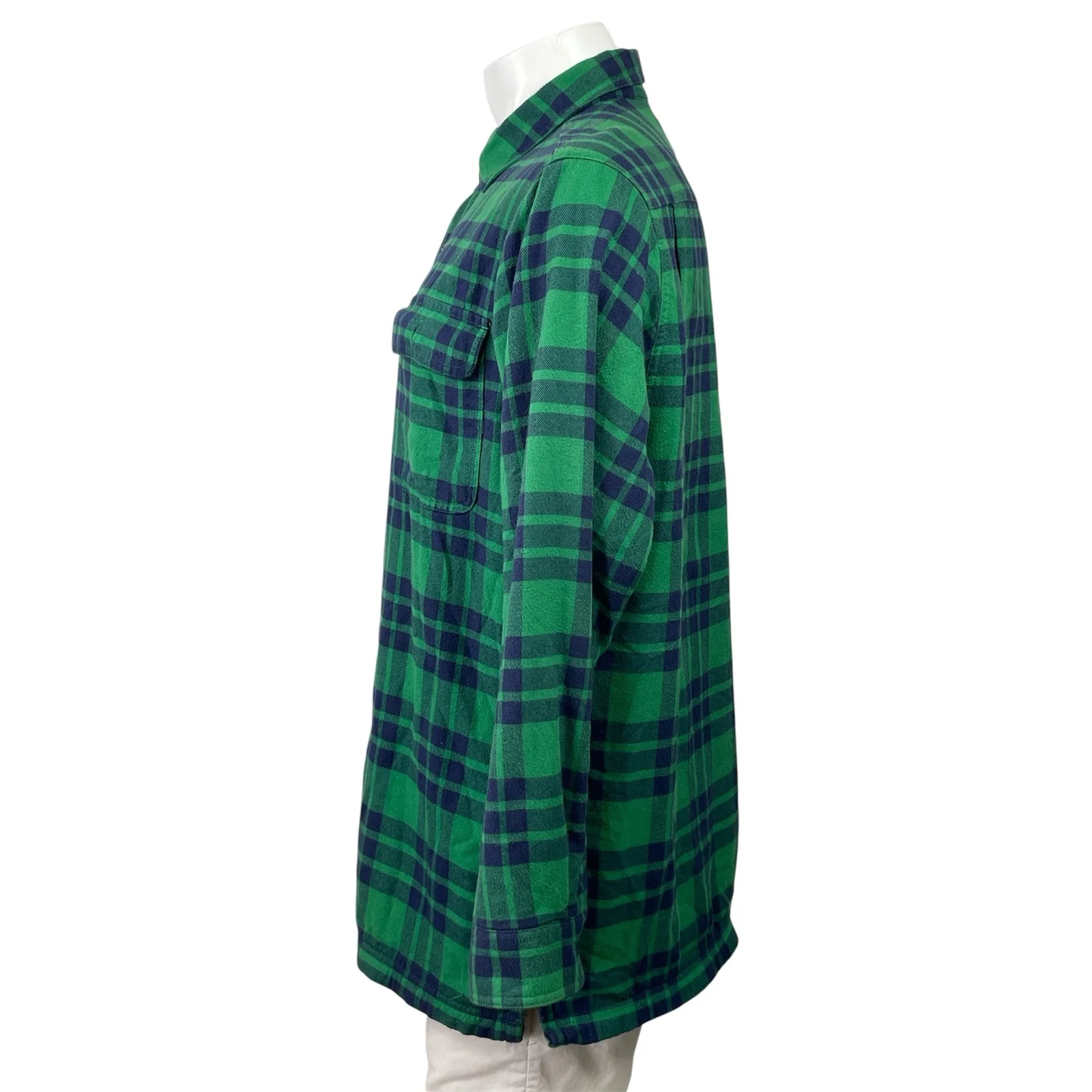 L.L. Bean Traditional Fit Men's Green Plaid Checkered Button Down Shirt Top Sz M - Image 2