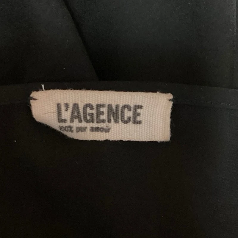 L'Agence Black 100% Silk Chiffon Sleeveless Beaded Embellished Sheer Top Sz XS/S - Image 4