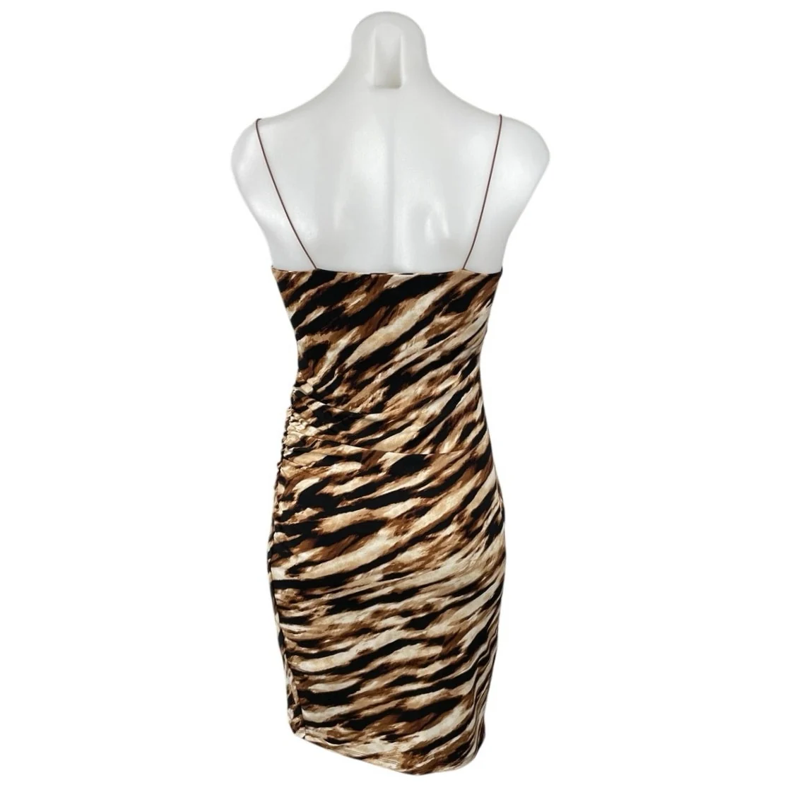 Leith Brown Black Zebra Sleeveless Split Cami Camisole Mini Bodycon Dress Size S - Image 4