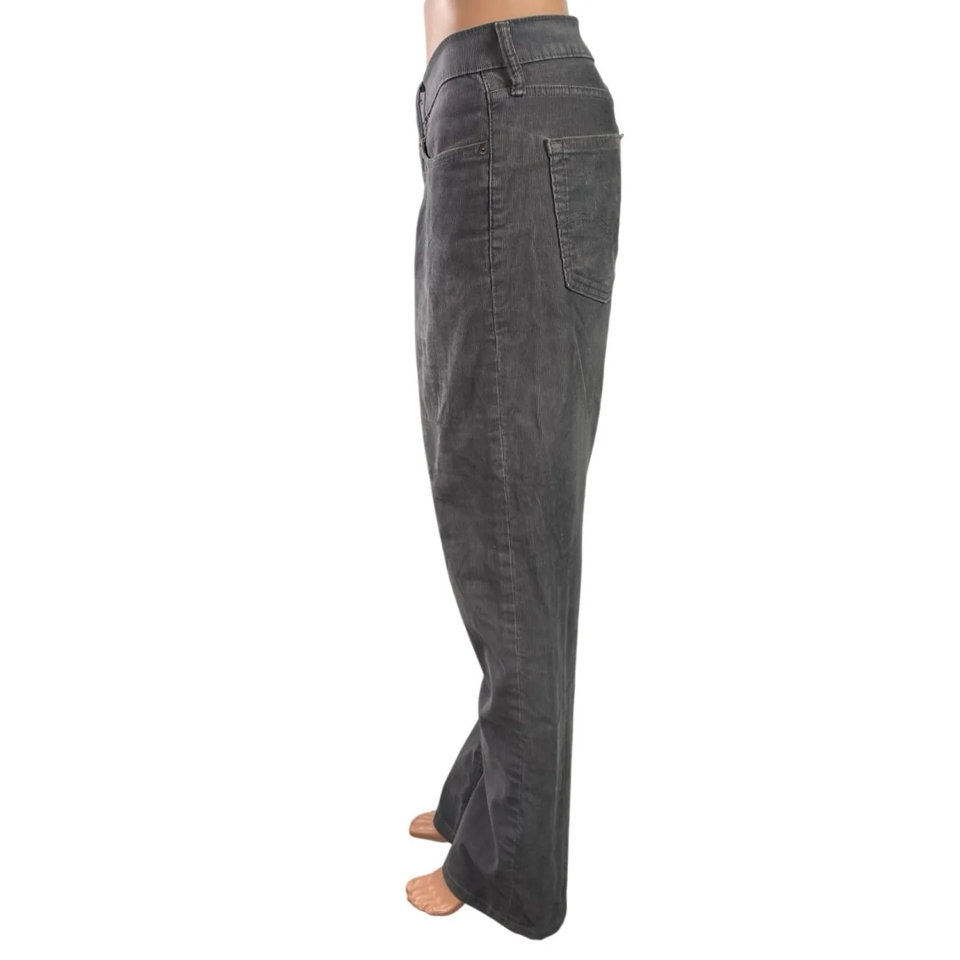 Levi's 514 Womens Gray Corduroy High Rise Straight Leg Denim Jeans Pants Size 34 - Image 2