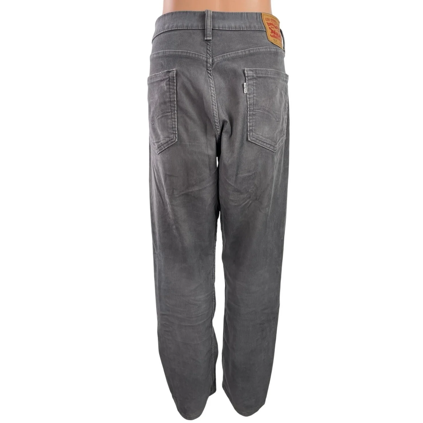 Levi's 514 Womens Gray Corduroy High Rise Straight Leg Denim Jeans Pants Size 34 - Image 3