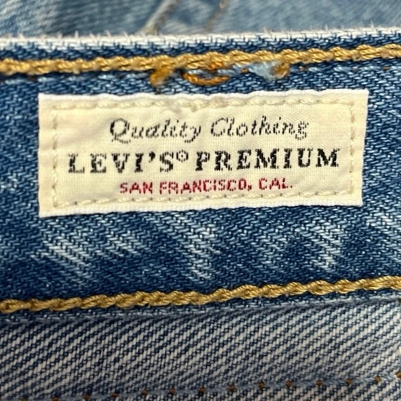 Levi's Blue Medium Wash Cut Off Mid Rise 100% Cotton Denim Jean Short Size 25 - Image 3