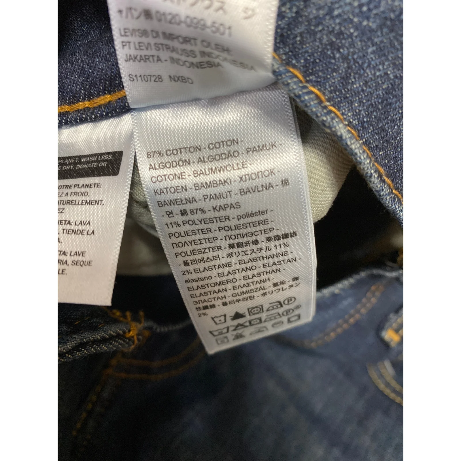 Levi's Men's Blue Mid Rise Dark Wash Button Skinny Leg Denim Jeans Size W29 L30 - Image 4