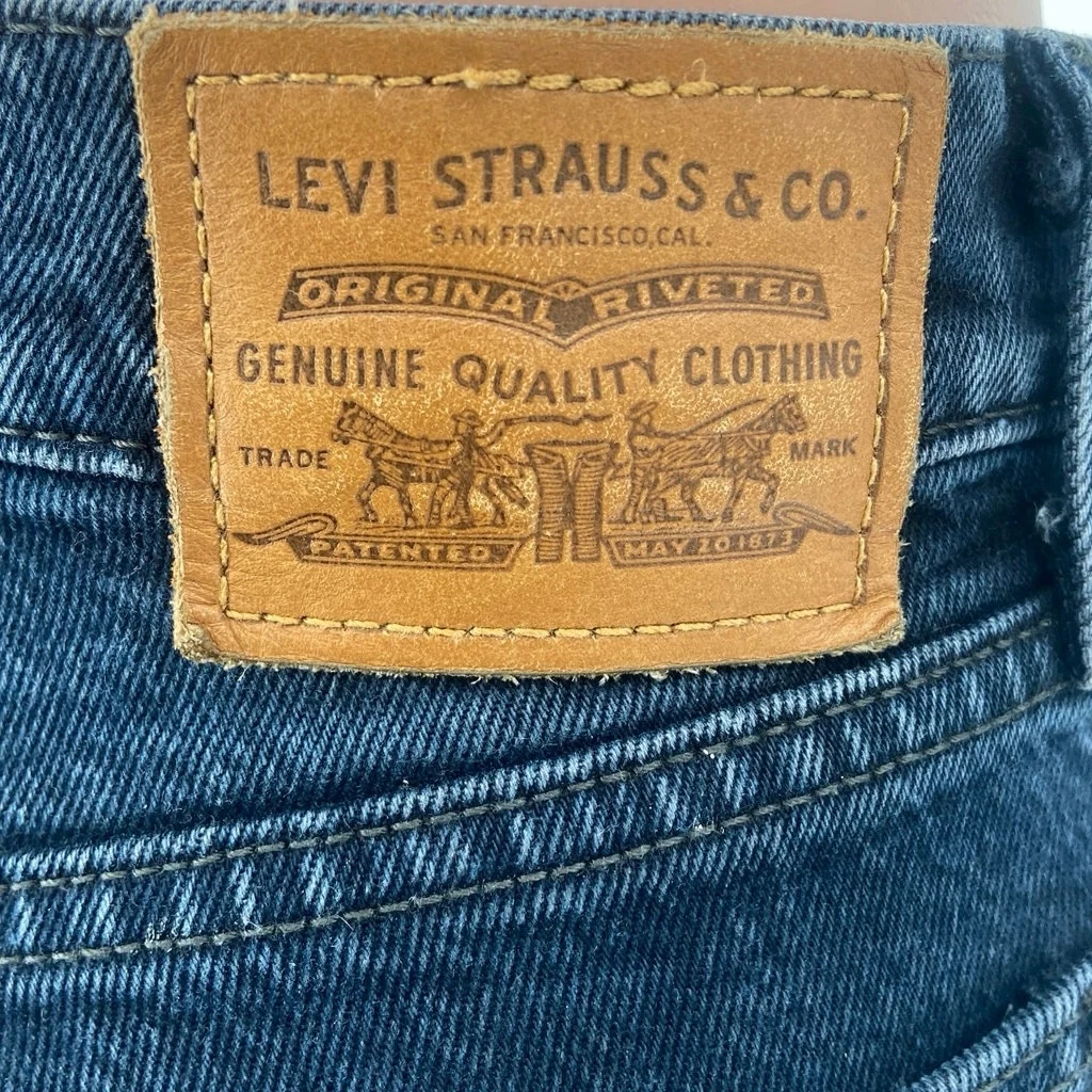 Levi's Wedgie Blue Medium Wash High Rise Denim Straight Cropped Jeans Size 24 - Image 3