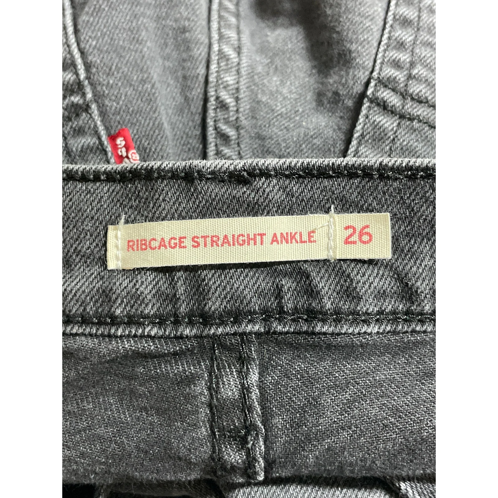 Levi's Women's Gray High Waisted Ribcage Straight Ankle Denim Jeans Pants Sz 26 - Image 5