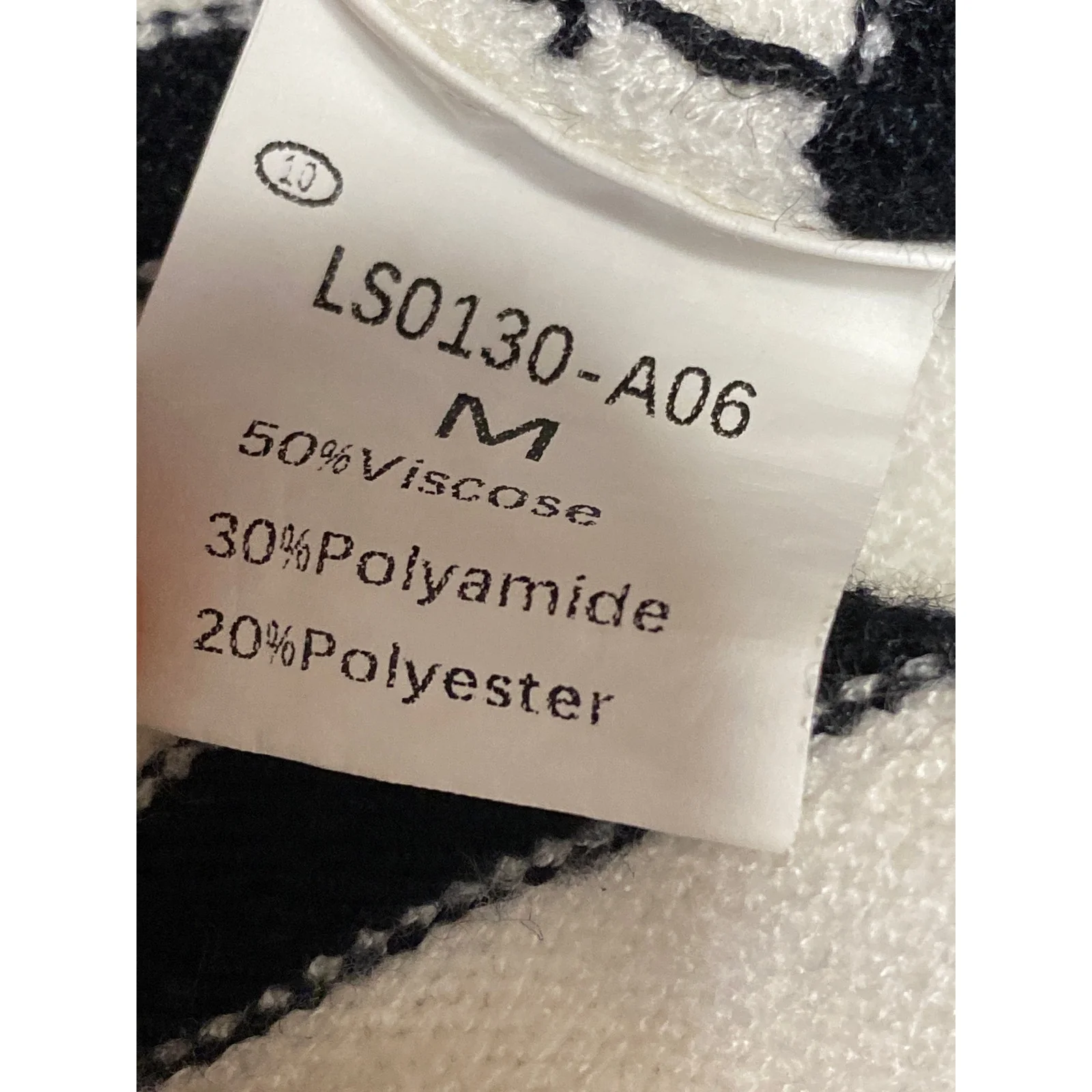 Lillusory Women Black White Striped Long Sleeve Button Up Cardigan Sweater Top M - Image 4
