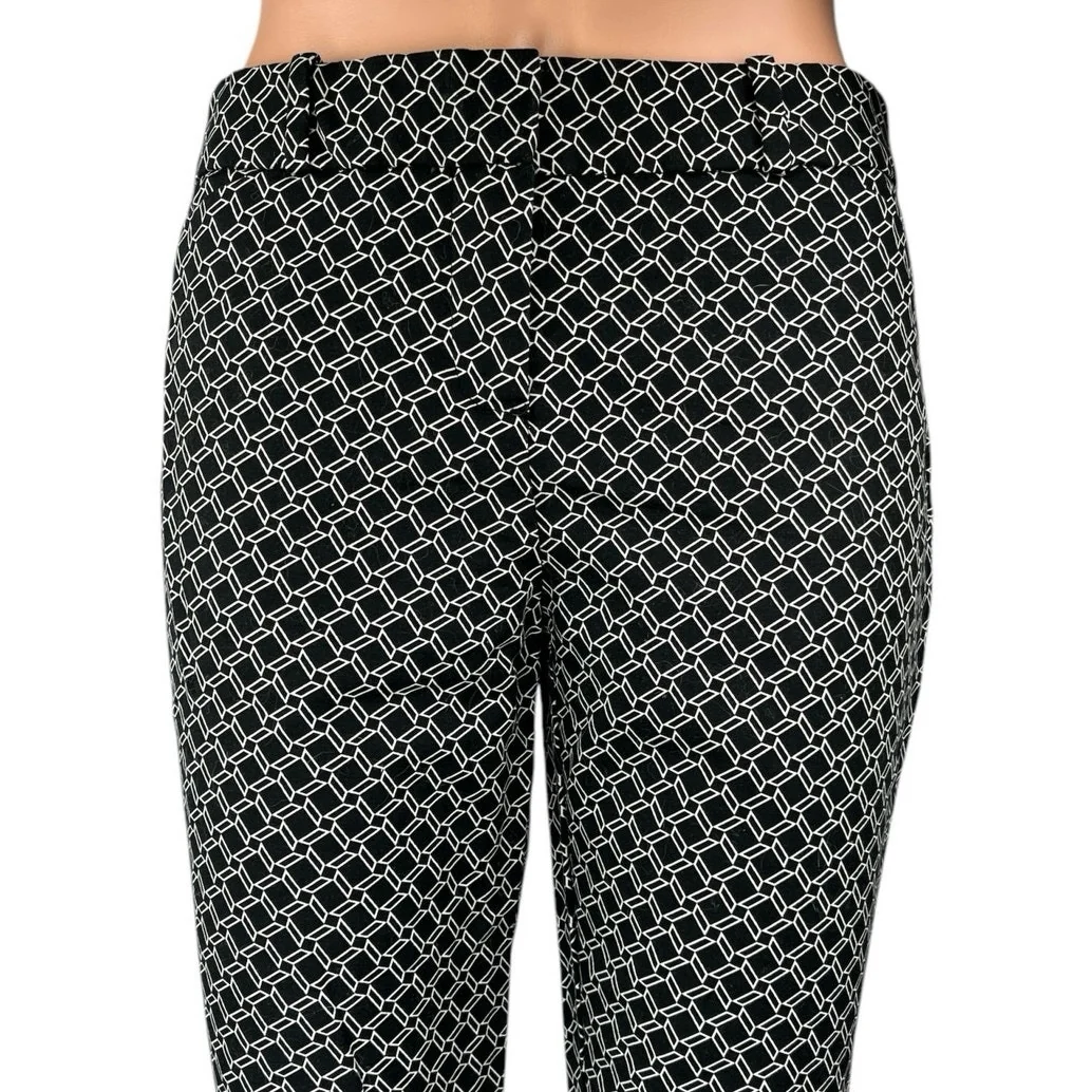 Liz Claiborne Women's Black Geometric Mid Rise Skinny Stretch Trousers Pants 2 - Image 4