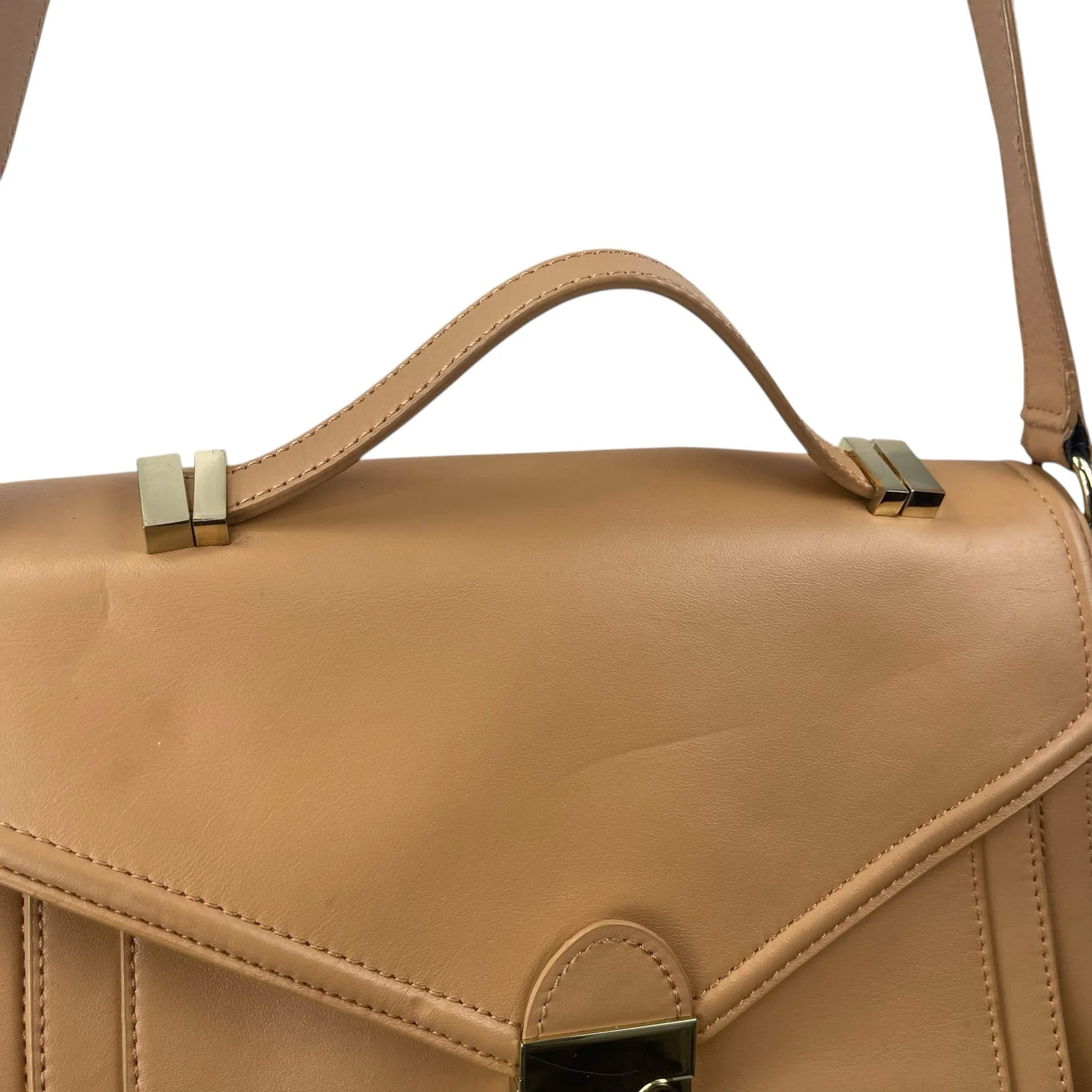 Loeffler Randall Tan Leather Envelope Style Handheld Worn Crossbody Shoulder Bag - Image 5