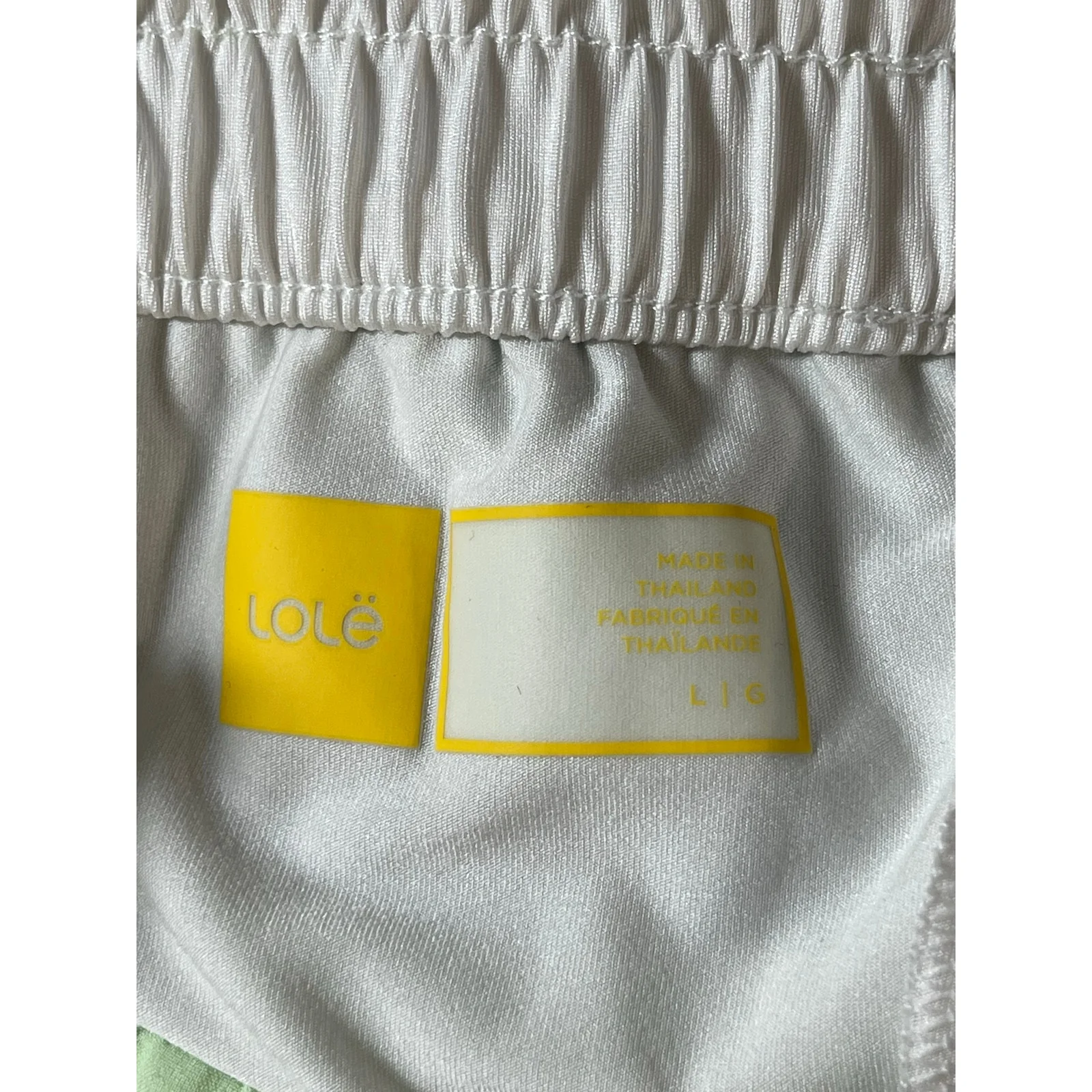 Lole Womens Light Green High Rise Elastic Waist Activewear Paperbag Shorts Sz L - Image 5