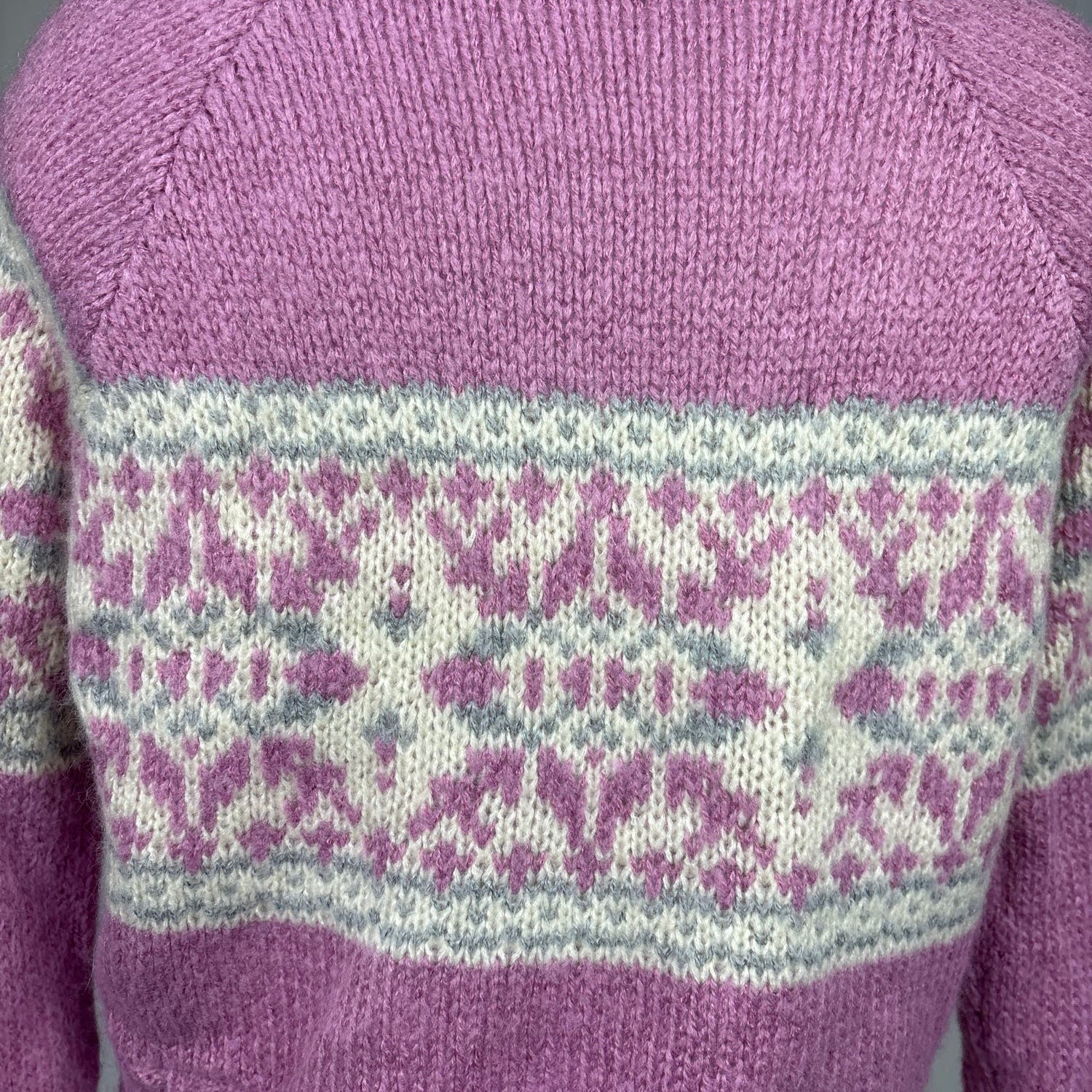 Lottie Moss Womens Pink Purple Southwest Fair Isle Crop Pullover Sweater Size S - Image 5