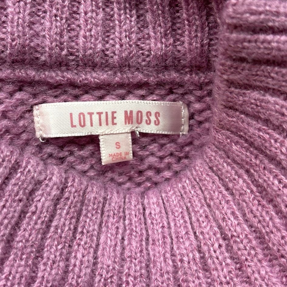 Lottie Moss Womens Pink Purple Southwest Fair Isle Crop Pullover Sweater Size S - Image 7