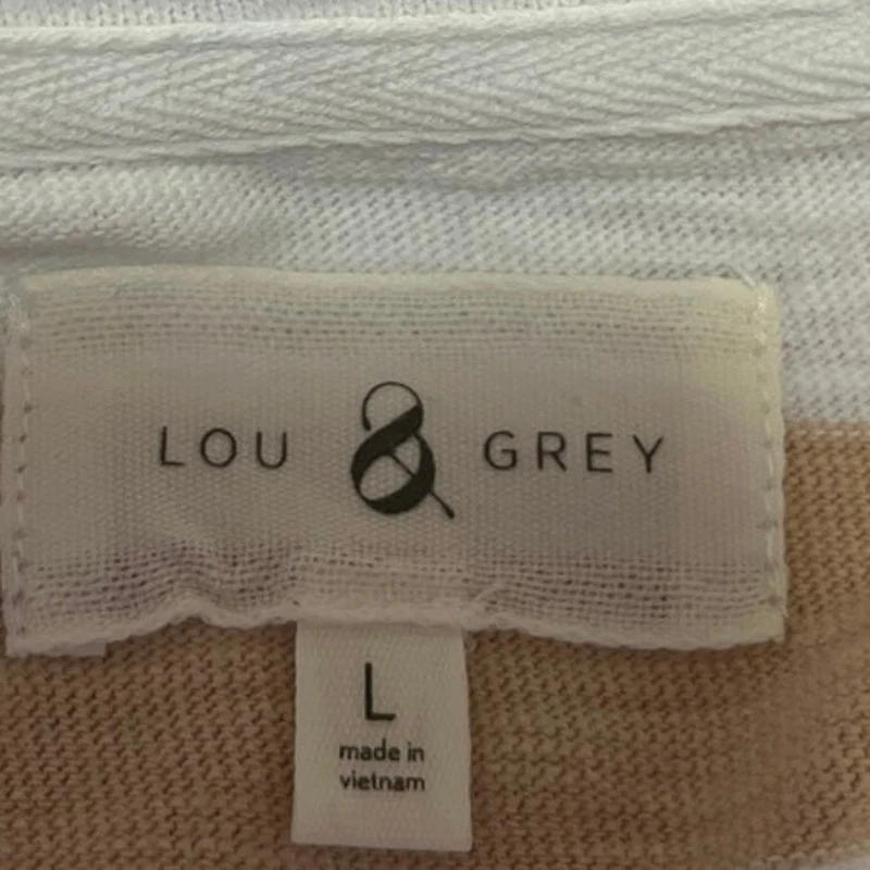 Lou & Grey Womens Multicolor Striped Sleeveless Knit Pullover Crop Tank Top Sz L - Image 3