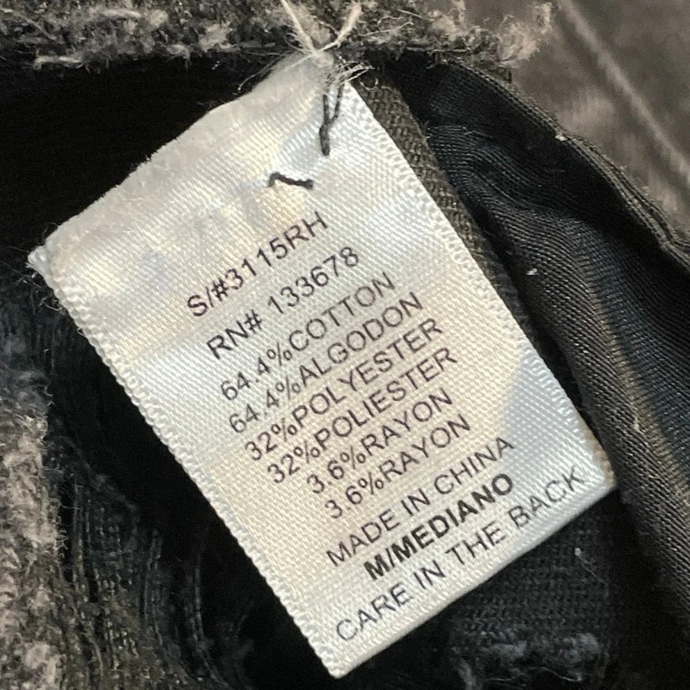 Love Tree Women's Black Washed Distressed Bib Straight Denim Jean Overalls Sz M - Image 5