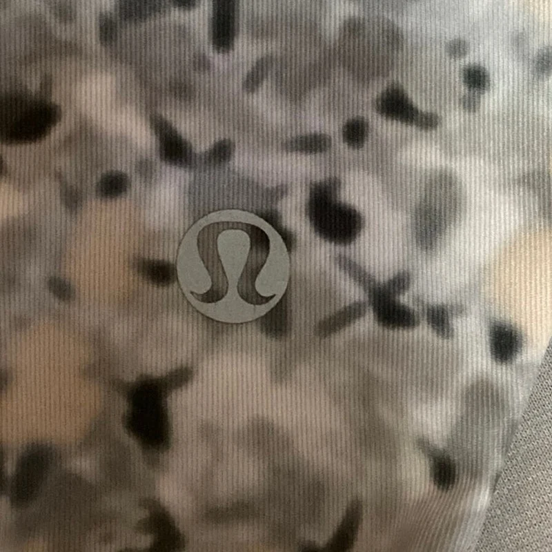 Lululemon Black Gray Leopard Scoop Neck Racerback Athletic Sports Bra Top Size S - Image 3