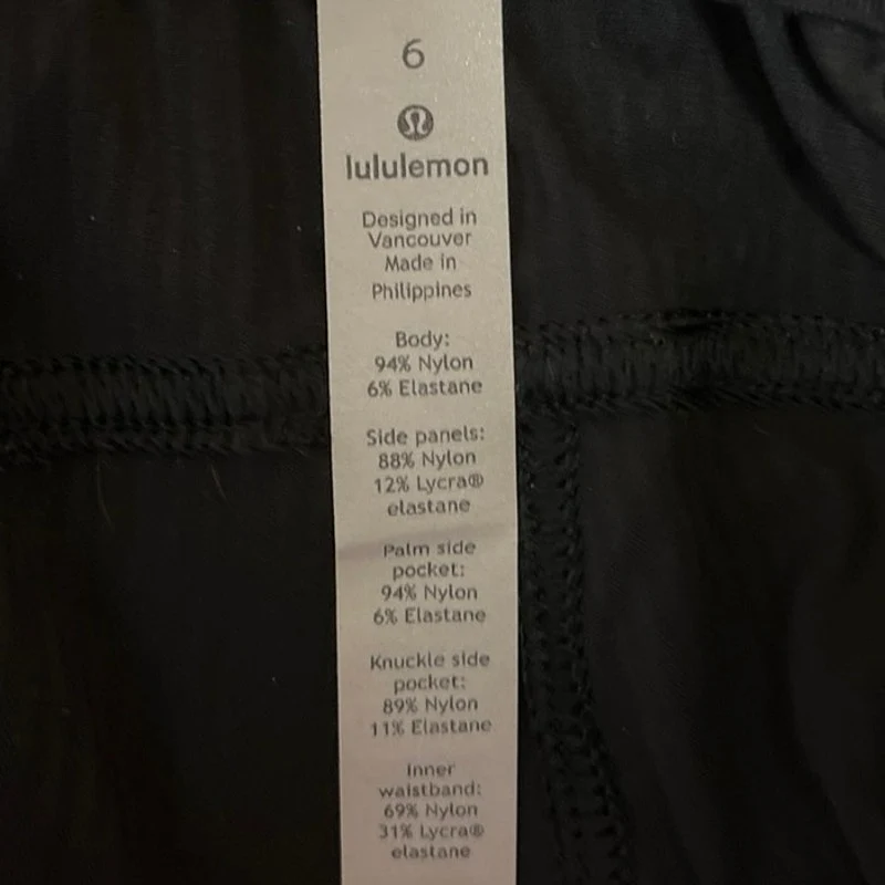 Lululemon Black High Rise Smocked Waist Drawstring Athletic Jogger Pants Size 6 - Image 4