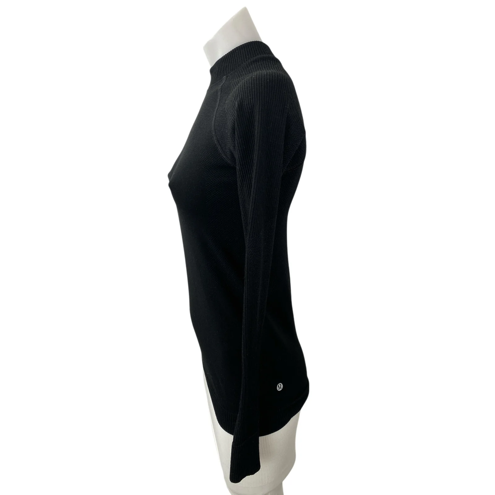 Lululemon Black Wool Long Sleeve Slim Yoga Gym Athletic Activewear T-Shirt Top S - Image 3