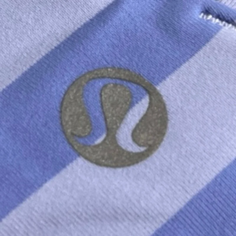 Lululemon Energy Blue Striped Sleeveless Athletic Yoga Gym Sports Bra Tank Top 2 - Image 3
