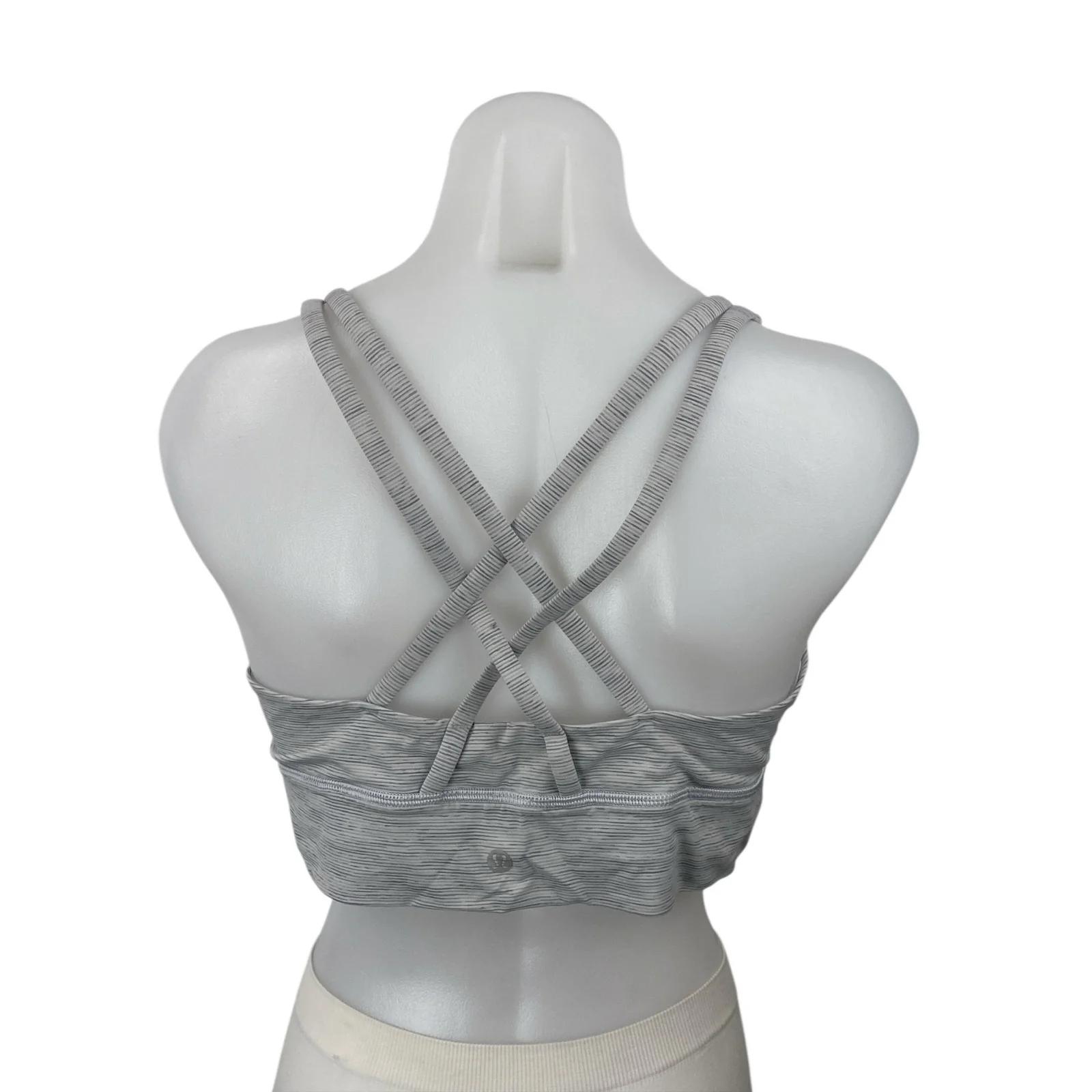 Lululemon Energy Gray Crossback Yoga Workout Athletic Sports Bra Crop Top Sz 12 - Image 3