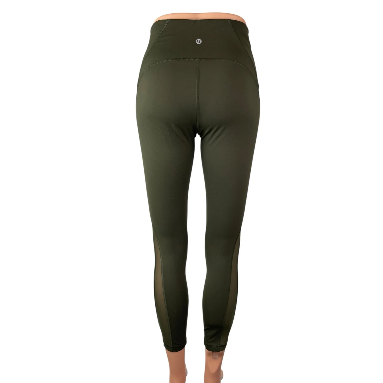 Lululemon Green Mid Rise Skinny Yoga Gym Athletic Activewear Leggings Pants Sz 6 - Image 4