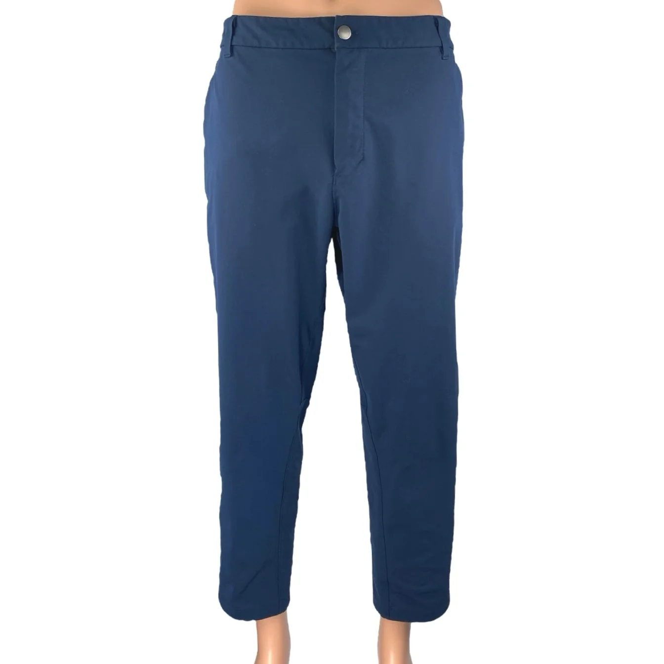 Lululemon Men's Blue Straight Leg High Waist Chino Khaki Trousers Dress Pants 36