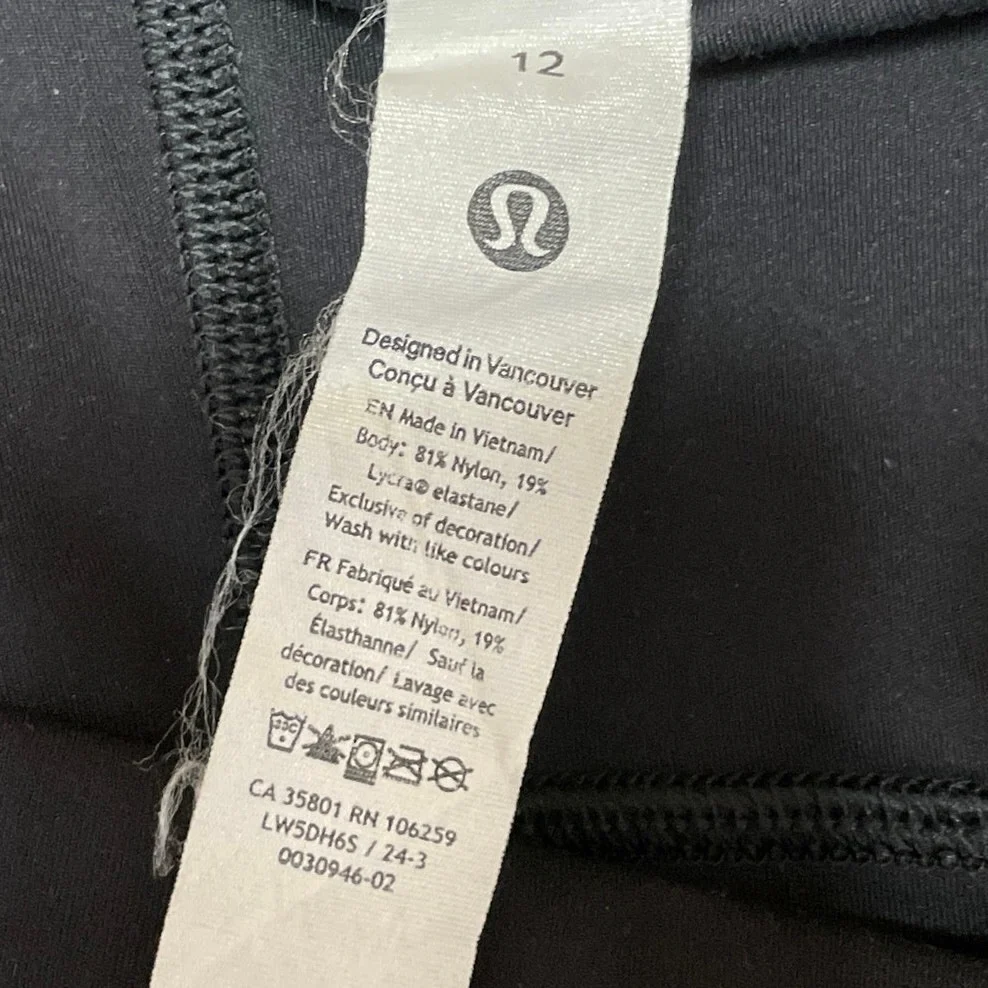 Lululemon Women's Black High Rise Activewear Athletic Yoga Leggings Pants Sz 12 - Image 4