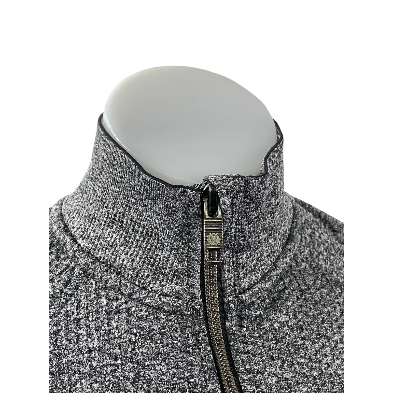 Lululemon Women's Gray Half Zip Ribbed Knit Long Sleeve Sweatshirt Top Size 4 - Image 2