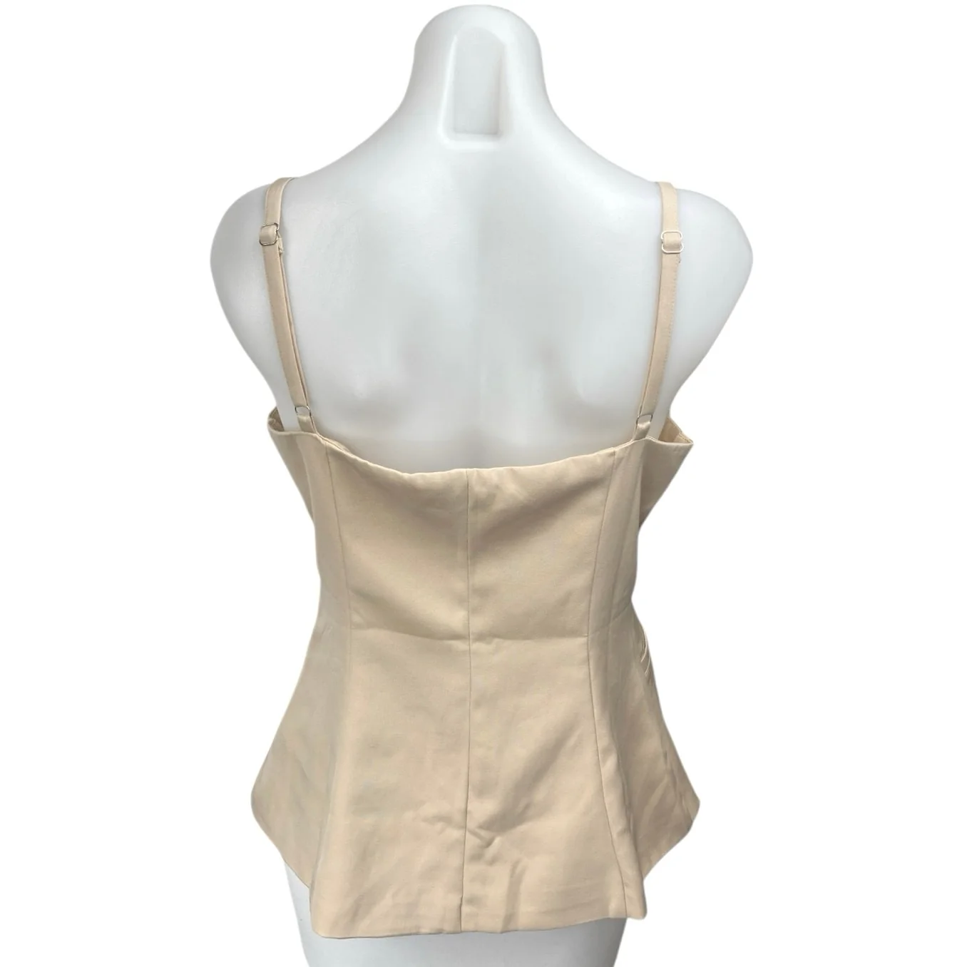 Lulus Beige Sleeveless Button Down Pocket Cami Camisole Tank Blouse Top Size M - Image 2