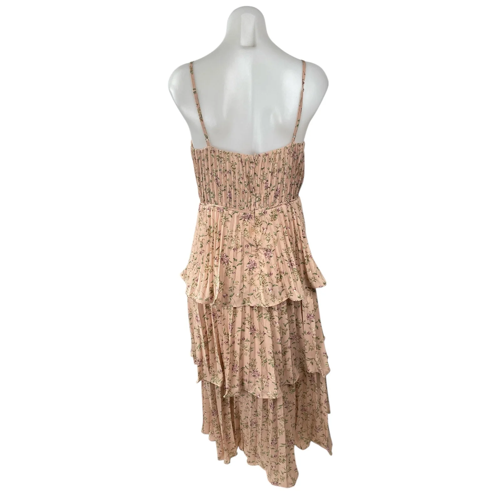 Lulus Cascading Crush Floral Sleeveless Cami Tank Bustier Tiered Midi Dress Sz M - Image 4