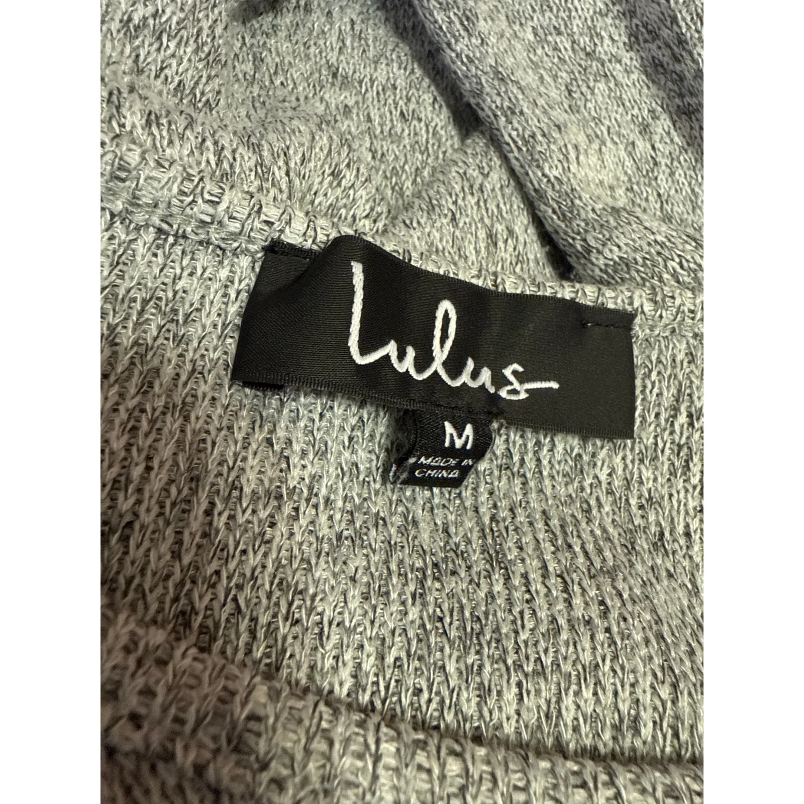 Lulus Women's Gray White Layered Long Sleeve Knit Sweatshirt Sweater Top Size M - Image 3
