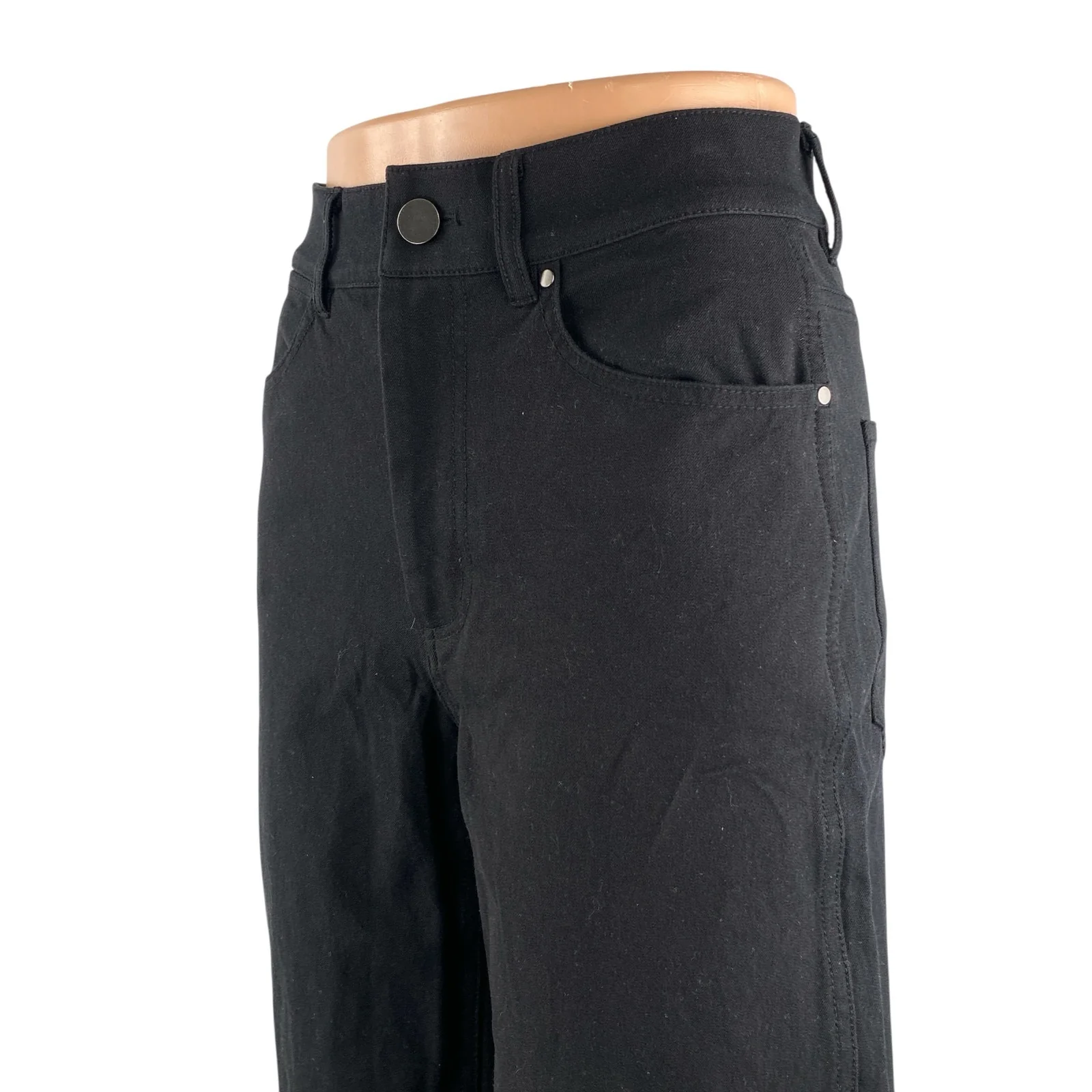 M.M Lafleur Women's Black High Rise Wide Leg Baggy Palazzo Denim Jeans Size 0 - Image 3