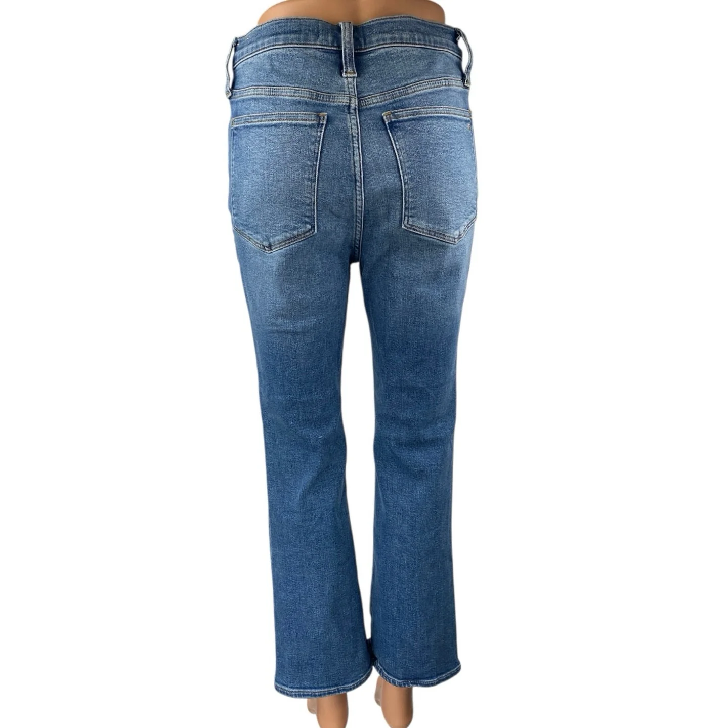 Madewell Cali Demi Boot Women's Blue High Rise Cropped Flared Denim Jeans Sz 27 - Image 3