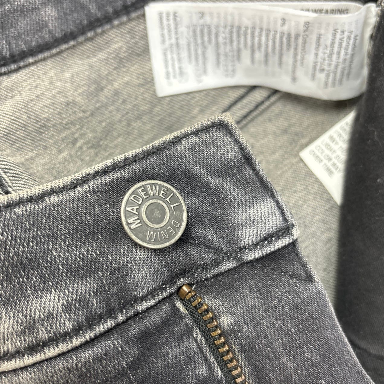 Madewell Charcoal Gray Cotton 10” High Rise Ankle Skinny Denim Jeans Size 25 - Image 10