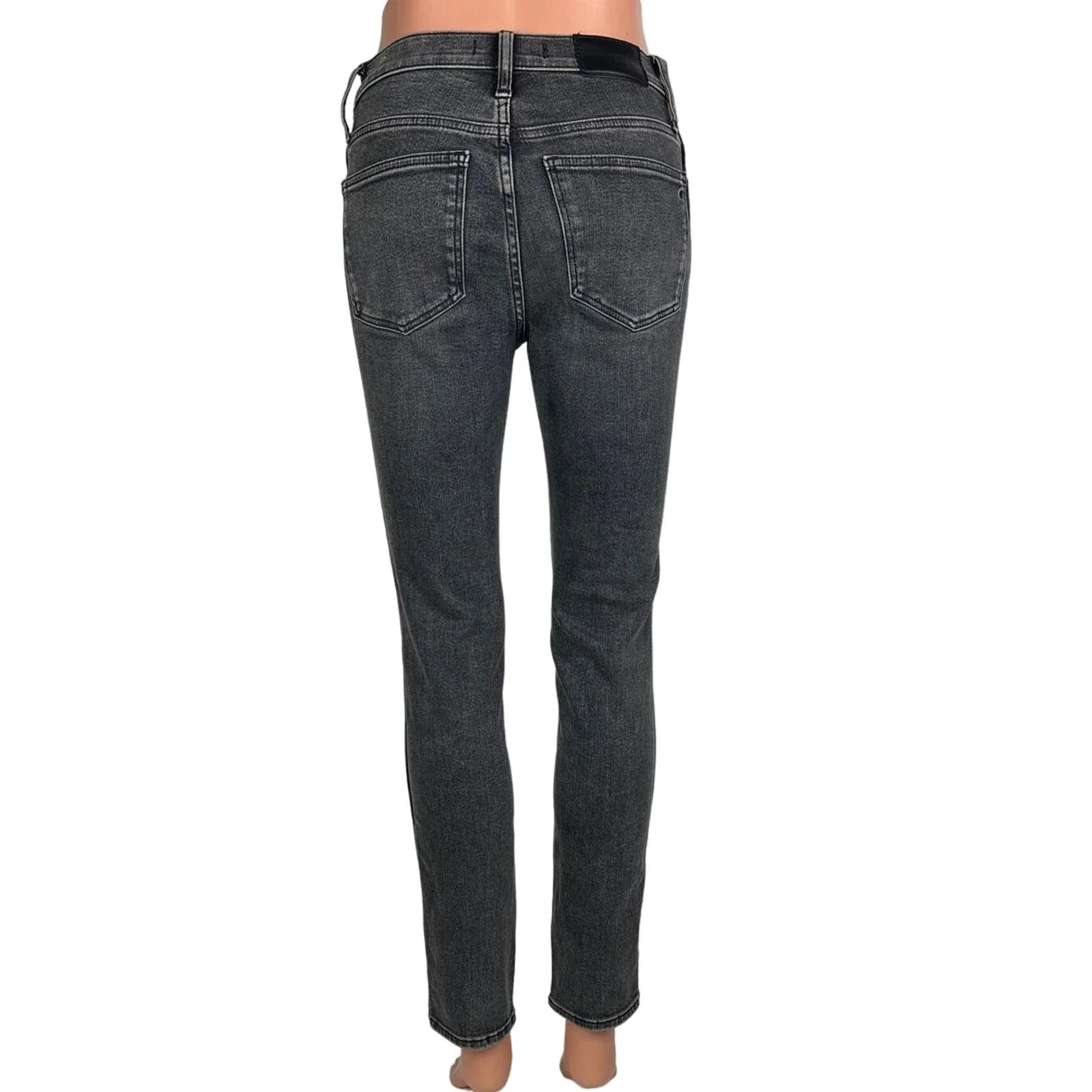 Madewell Charcoal Gray Cotton 10” High Rise Ankle Skinny Denim Jeans Size 25 - Image 3
