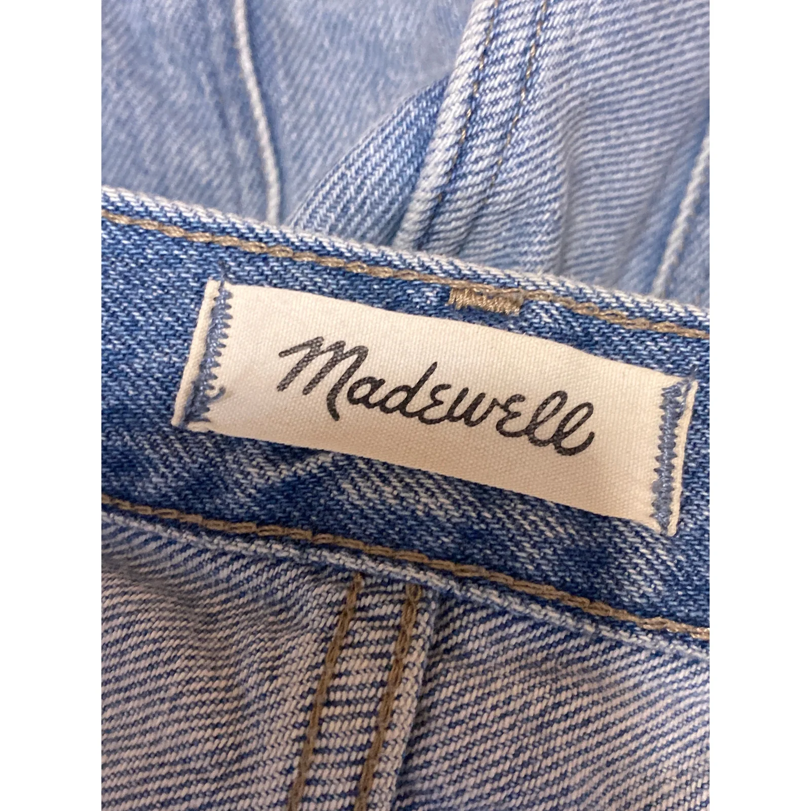 Madewell Darted Distressed High Rise Utility Barrel Mom Denim Jeans Pants Sz 31 - Image 5