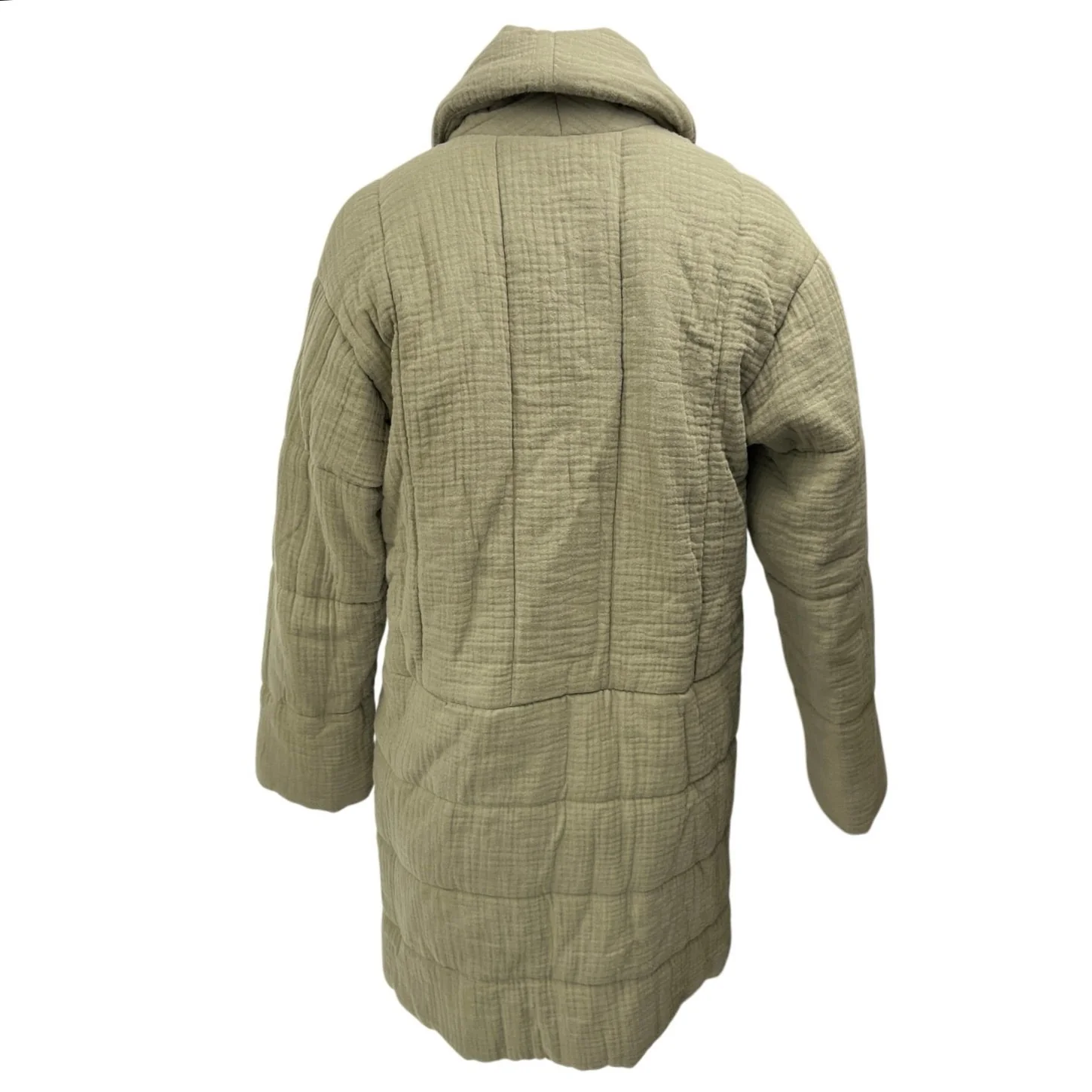 Madewell Dumont Lightspun Khaki Button Pockets Quilted Blazer Coat Jacket Sz XS - Image 2