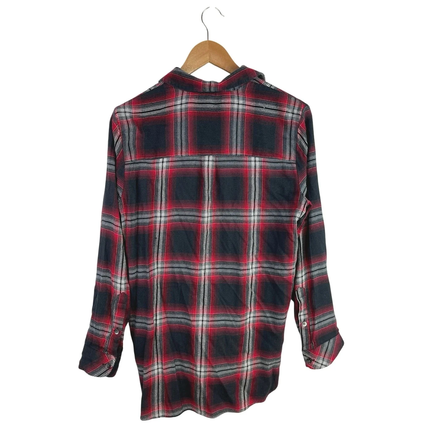 Madewell Men's Black Red Plaid Flannel Long Sleeve Button Down Shirt Top Size M - Image 2