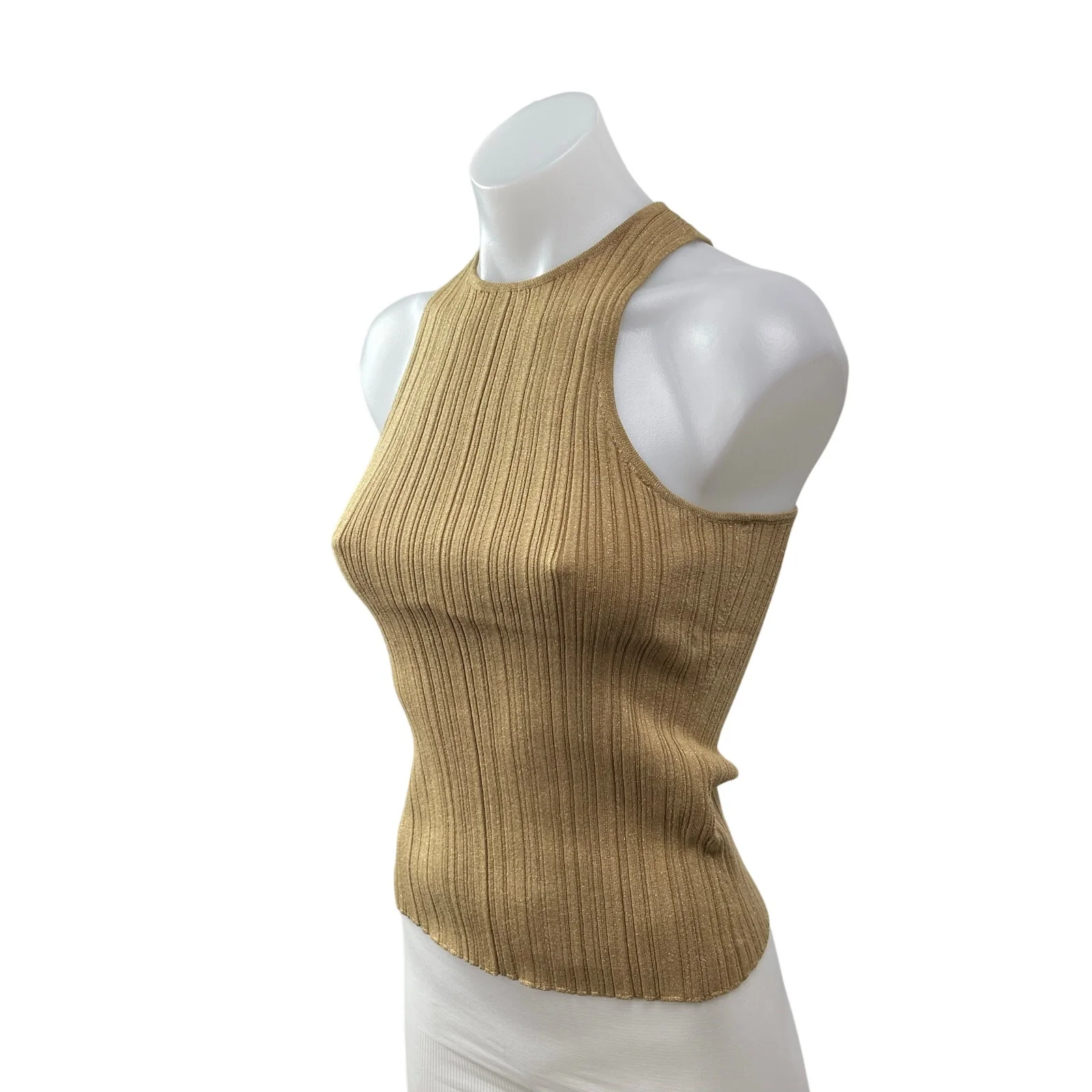 Madewell Signature Shimmer Knit Cutaway Brown Sleeveless Sweater Tank Top Sz XS - Image 2