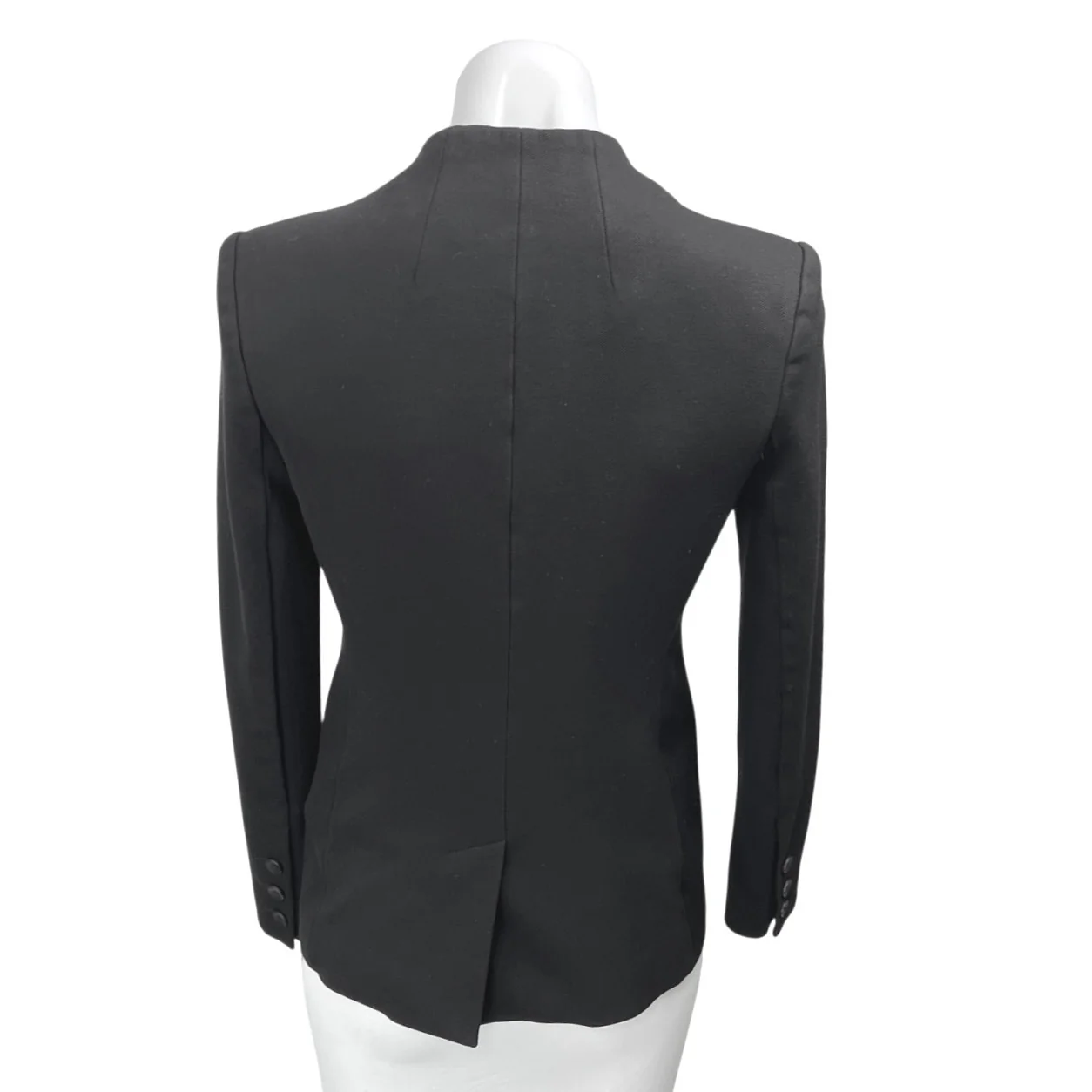 Madewell Women's Black Long Sleeve Collarless Pocket Blazer Coat Suit Jacket 4 - Image 2