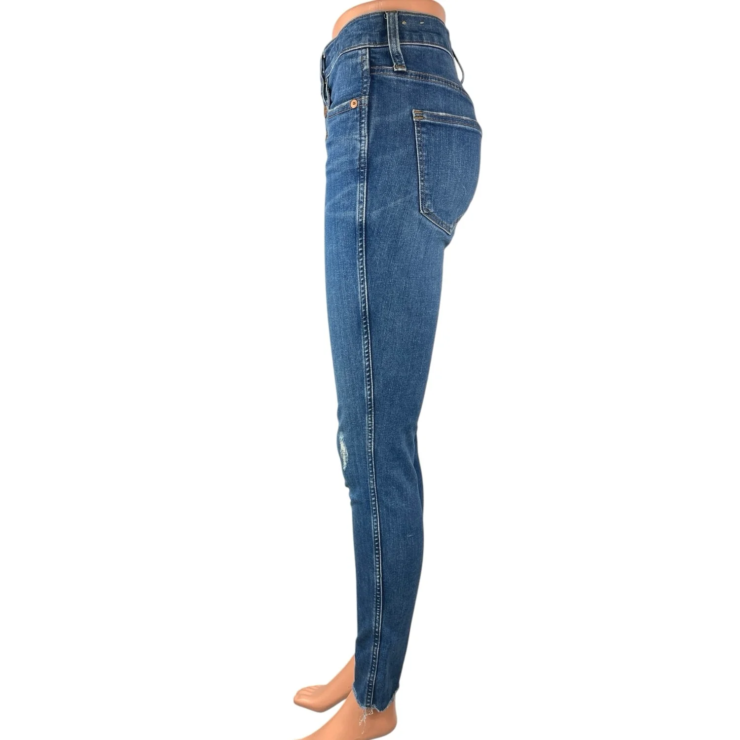 Madewell Women's Blue 10" High Rise Ankle Button Fly Skinny Denim Jeans Size 25 - Image 2