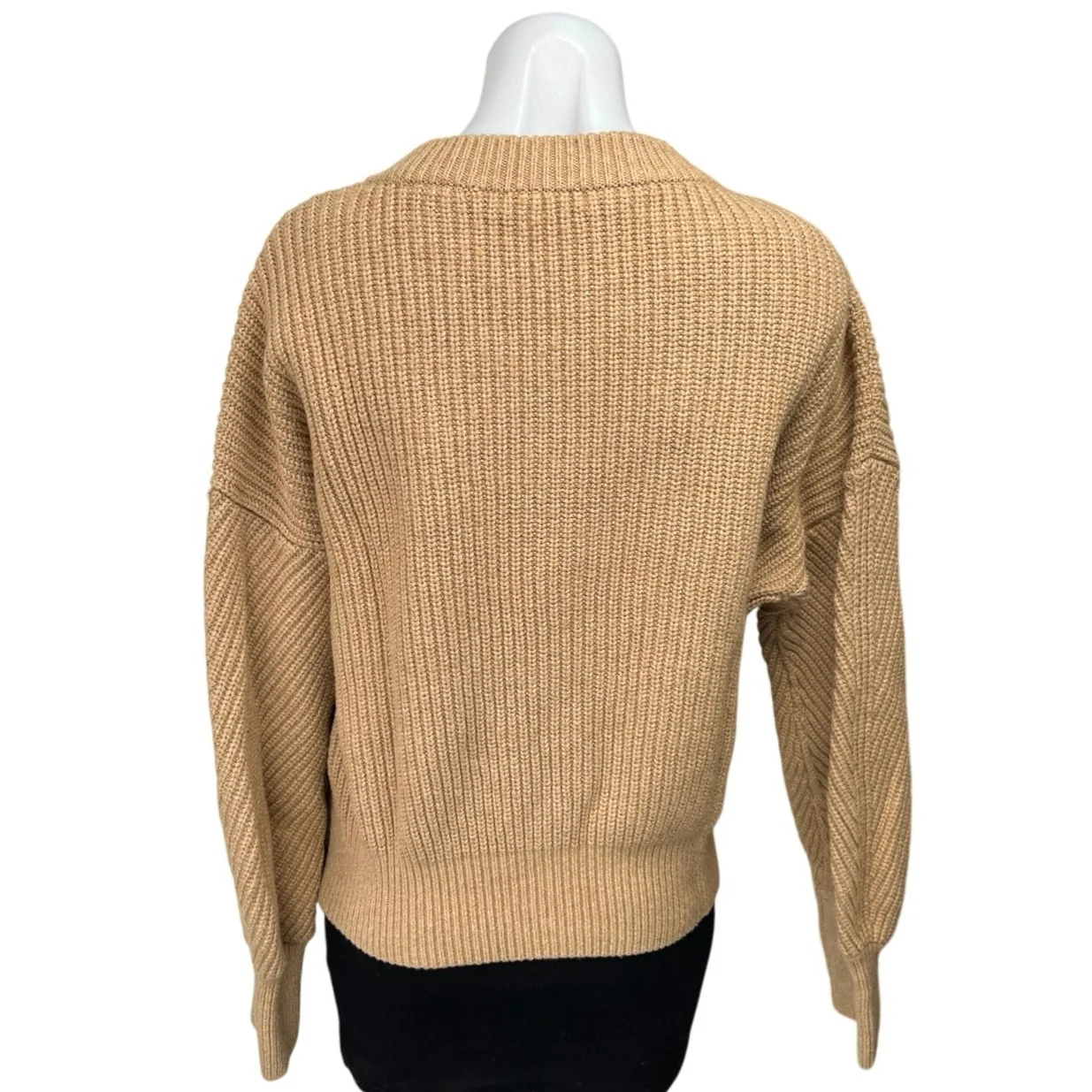 Madewell Womens Brown Tan Wool Knit Long Sleeve Crew Neck Sweater Top Size XL - Image 2