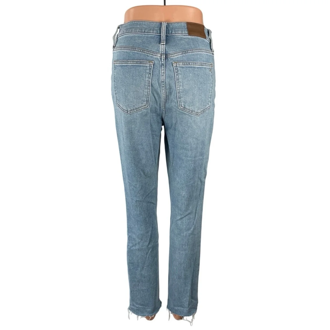 Madewell Women's Light Blue Ripped Raw Frayed Hem Straight Denim Jeans Pants 25 - Image 3