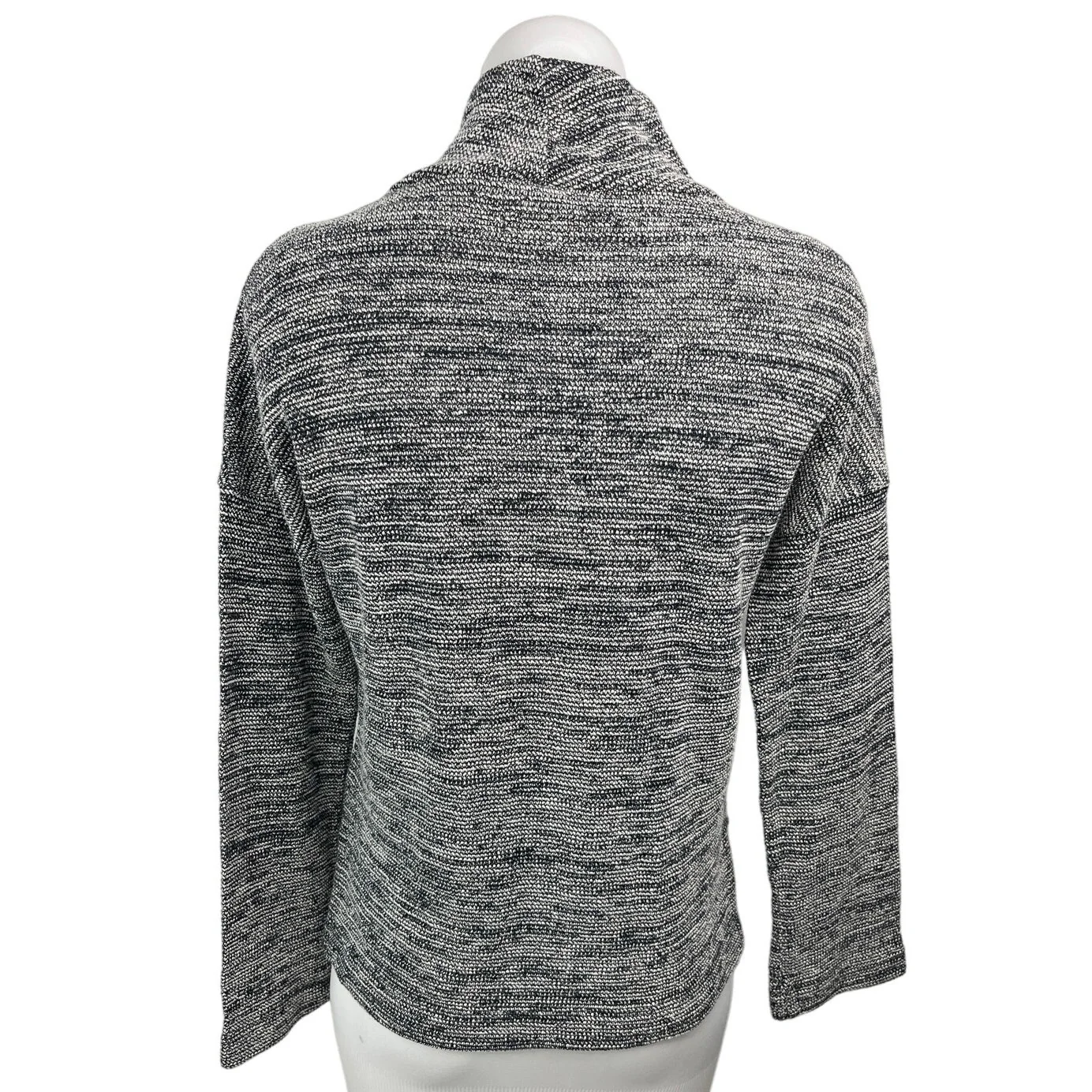 Madewell Womens Marled Navy Blue Mock Neck Slouchy Knit Pullover Sweater Top S - Image 2